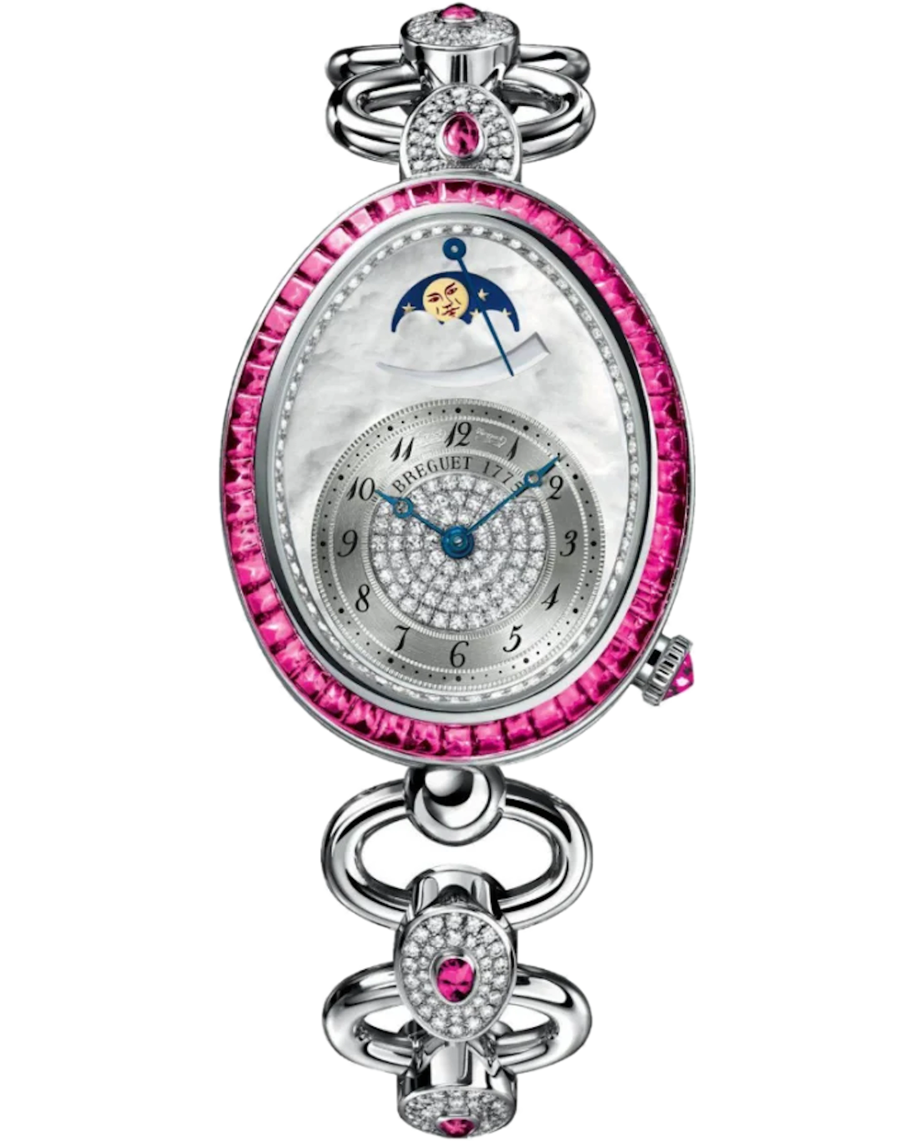 Breguet Reine de Naples 18K White Gold & Diamonds & Rubies Ladies Watch