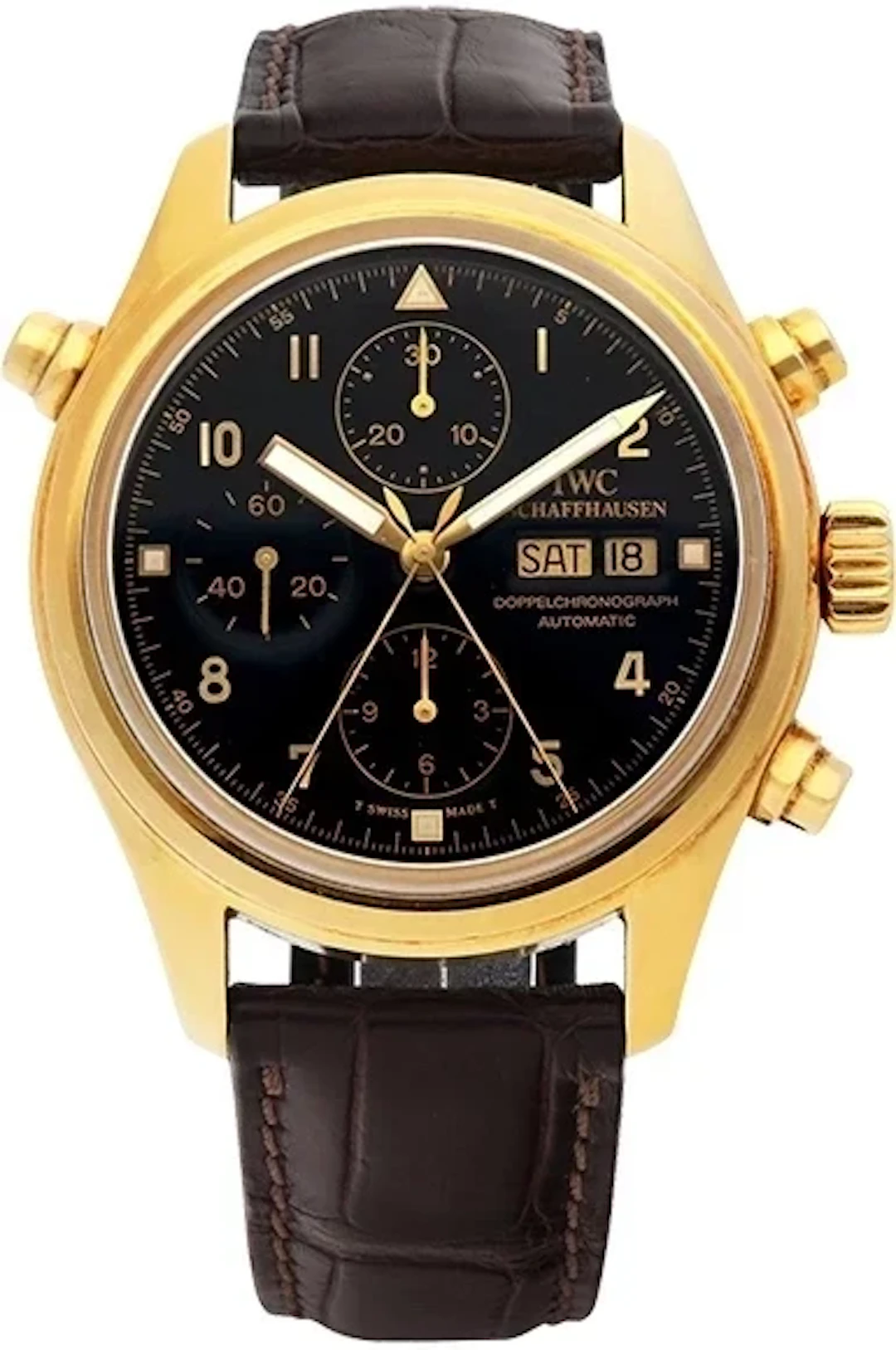 IWC Pilot's Watches Doppel Chronograph 18K Yellow Gold Men's Watch
