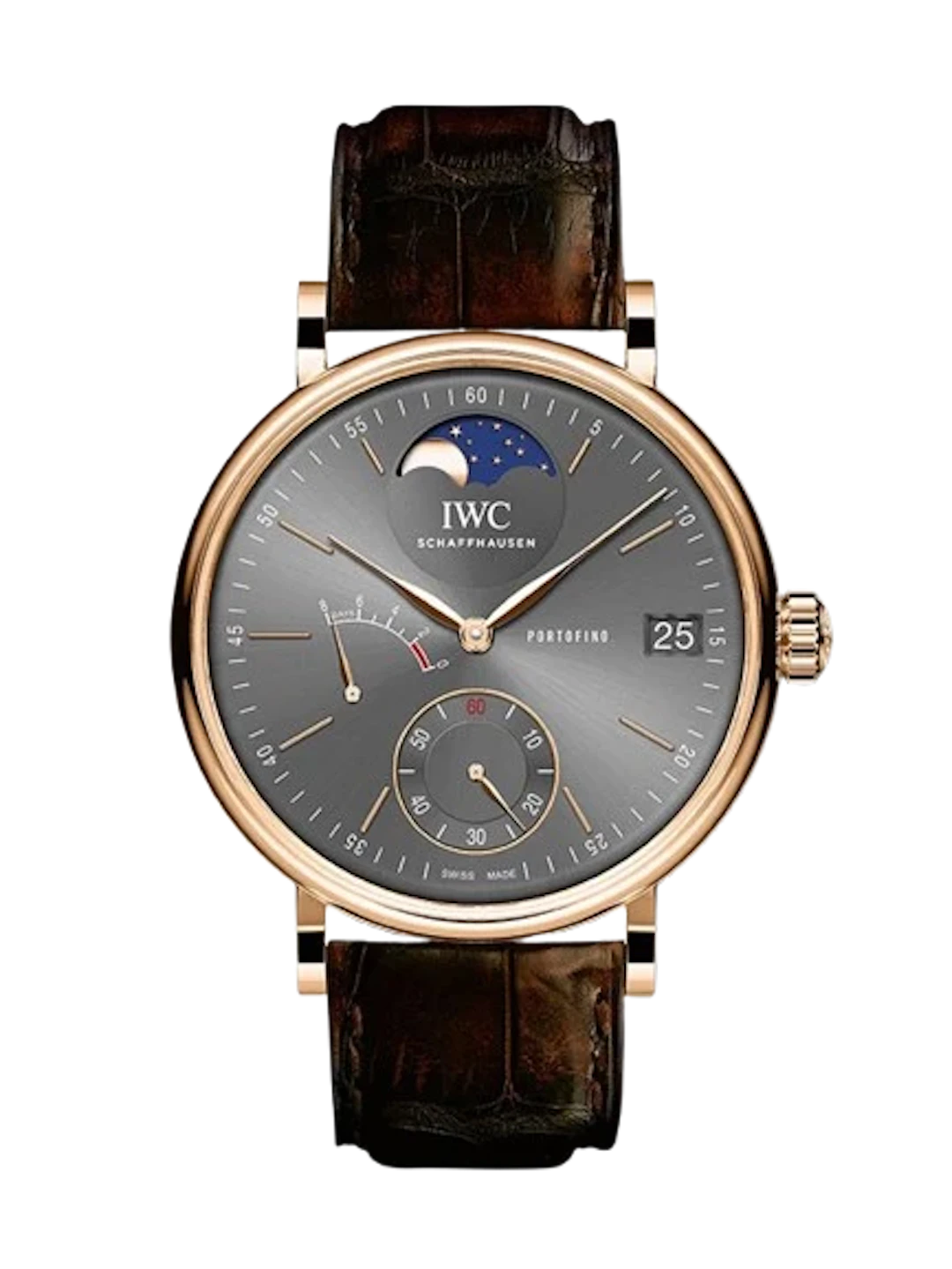 IWC Portofino Hand-Wound Moon Phase 18K Rose Gold Men’s Watch