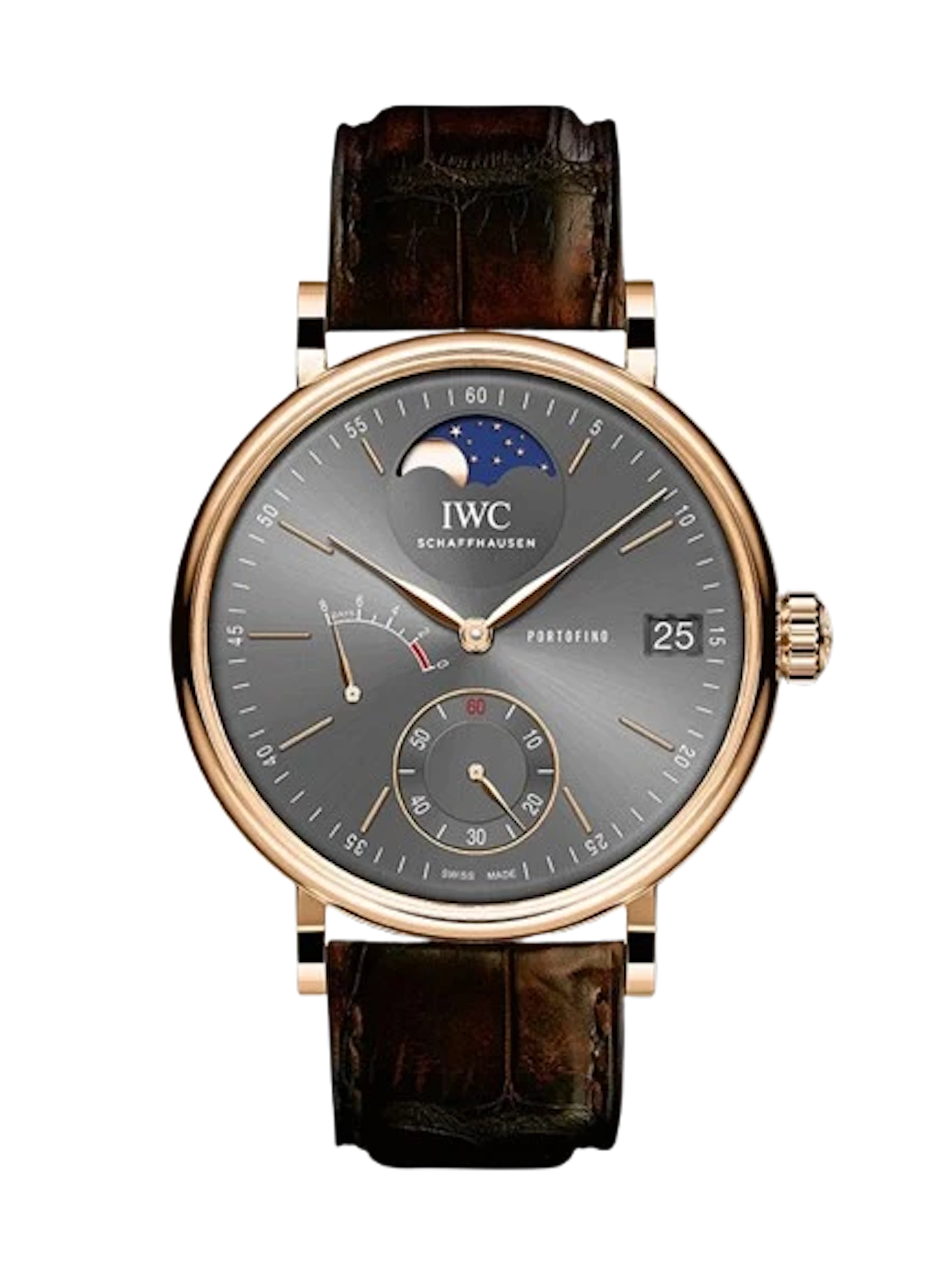 IWC Portofino Hand-Wound Moon Phase 18K Rose Gold Men’s Watch