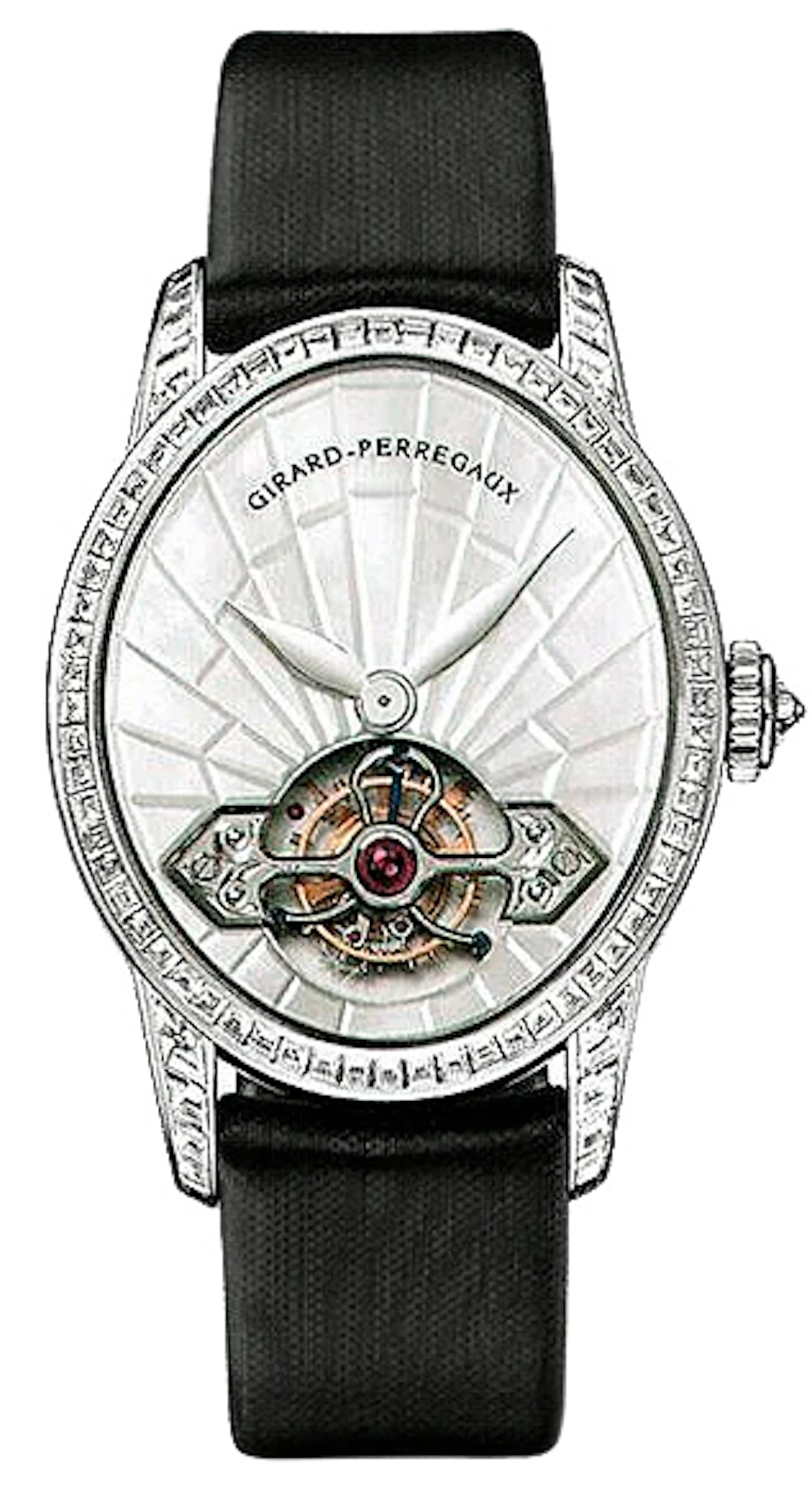 Girard Perregaux Cat's Eye Tourbillon 18K White Gold Diamond Lady's Watch