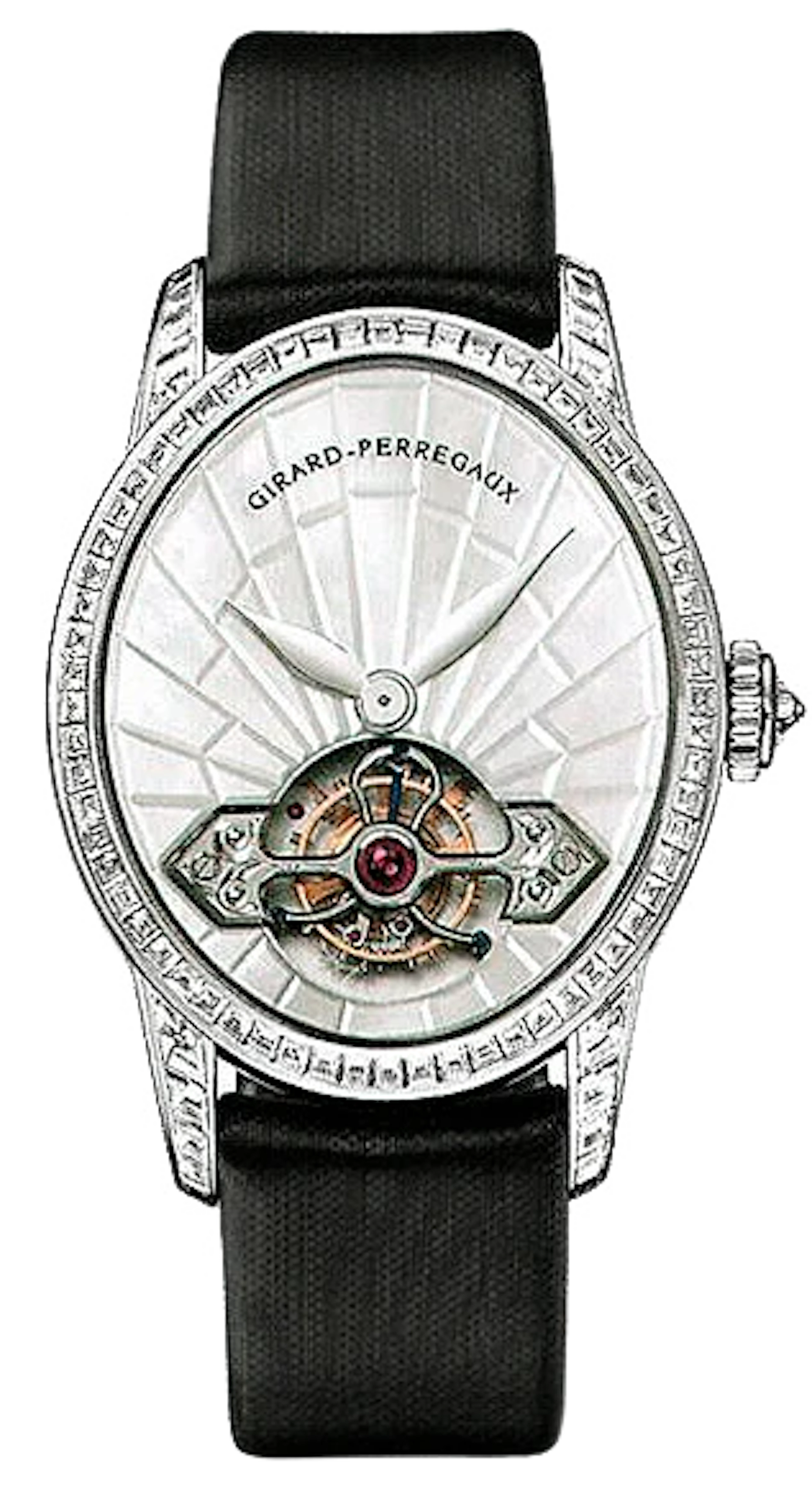 Girard Perregaux Cat's Eye Tourbillon 18K White Gold Diamond Lady's Watch