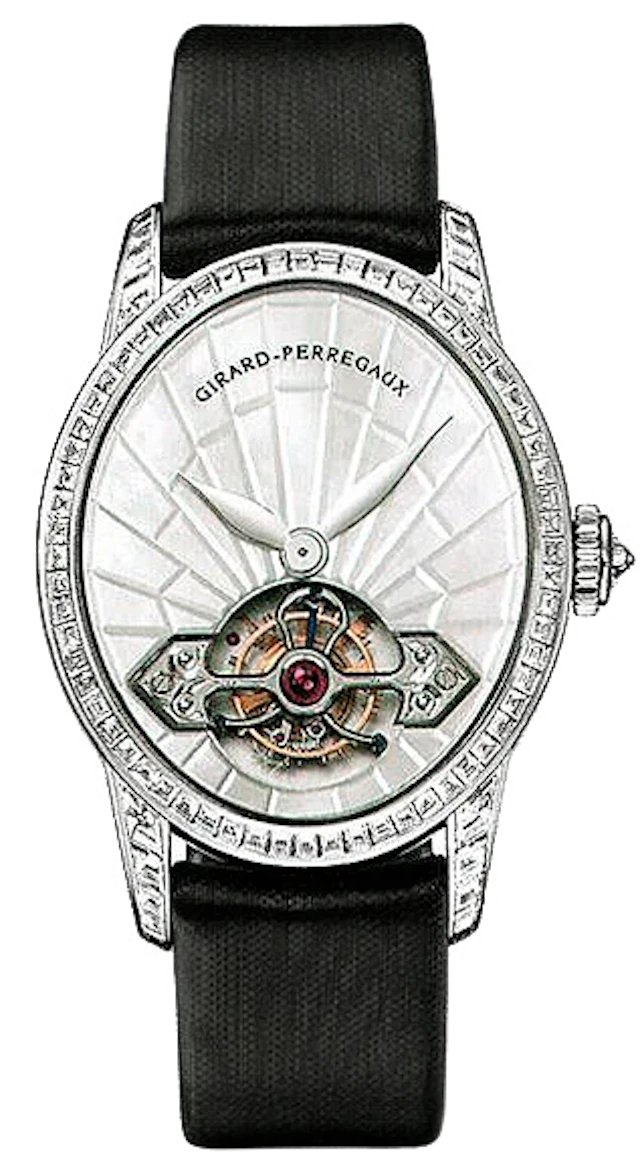 Girard Perregaux Cat's Eye Tourbillon 18K White Gold Diamond Lady's Watch