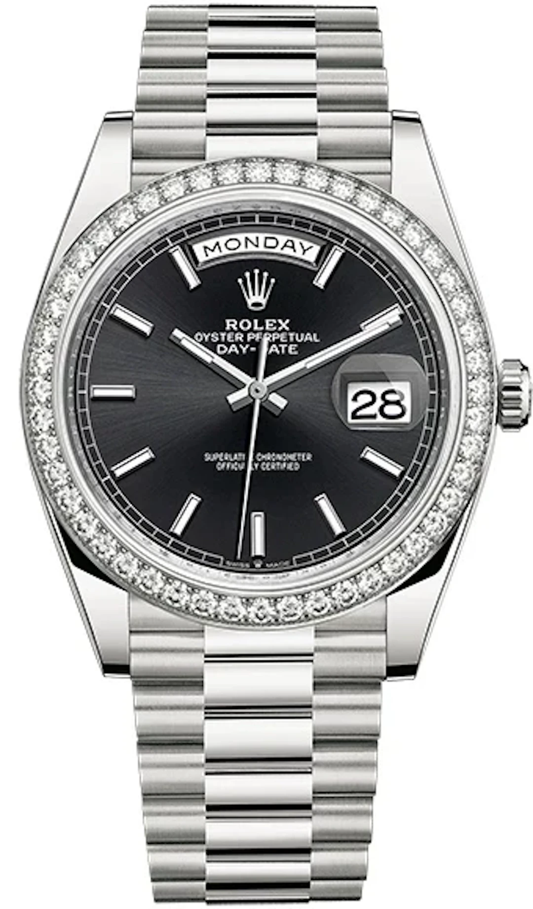 Rolex Day-Date 18K White Gold & Diamonds Men's Watch