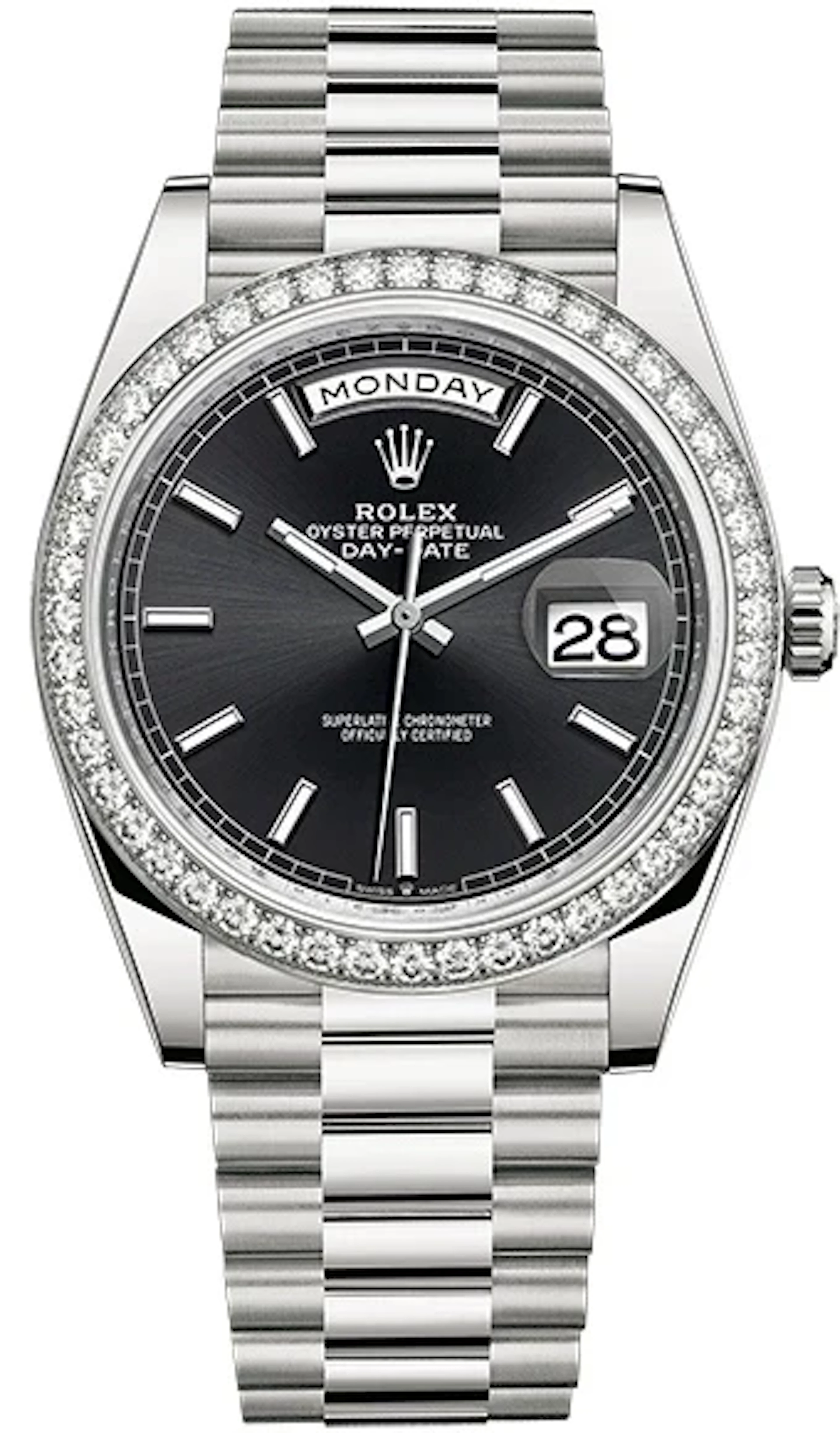 Rolex Day-Date 18K White Gold & Diamonds Men's Watch