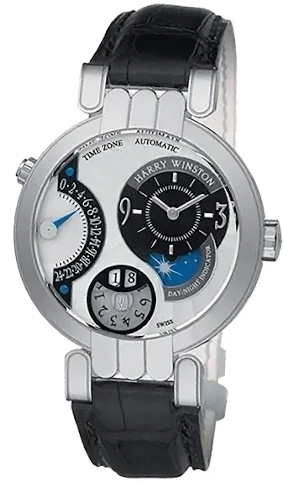 Harry Winston Premier Excenter TimeZone 18K White Gold Men's Watch