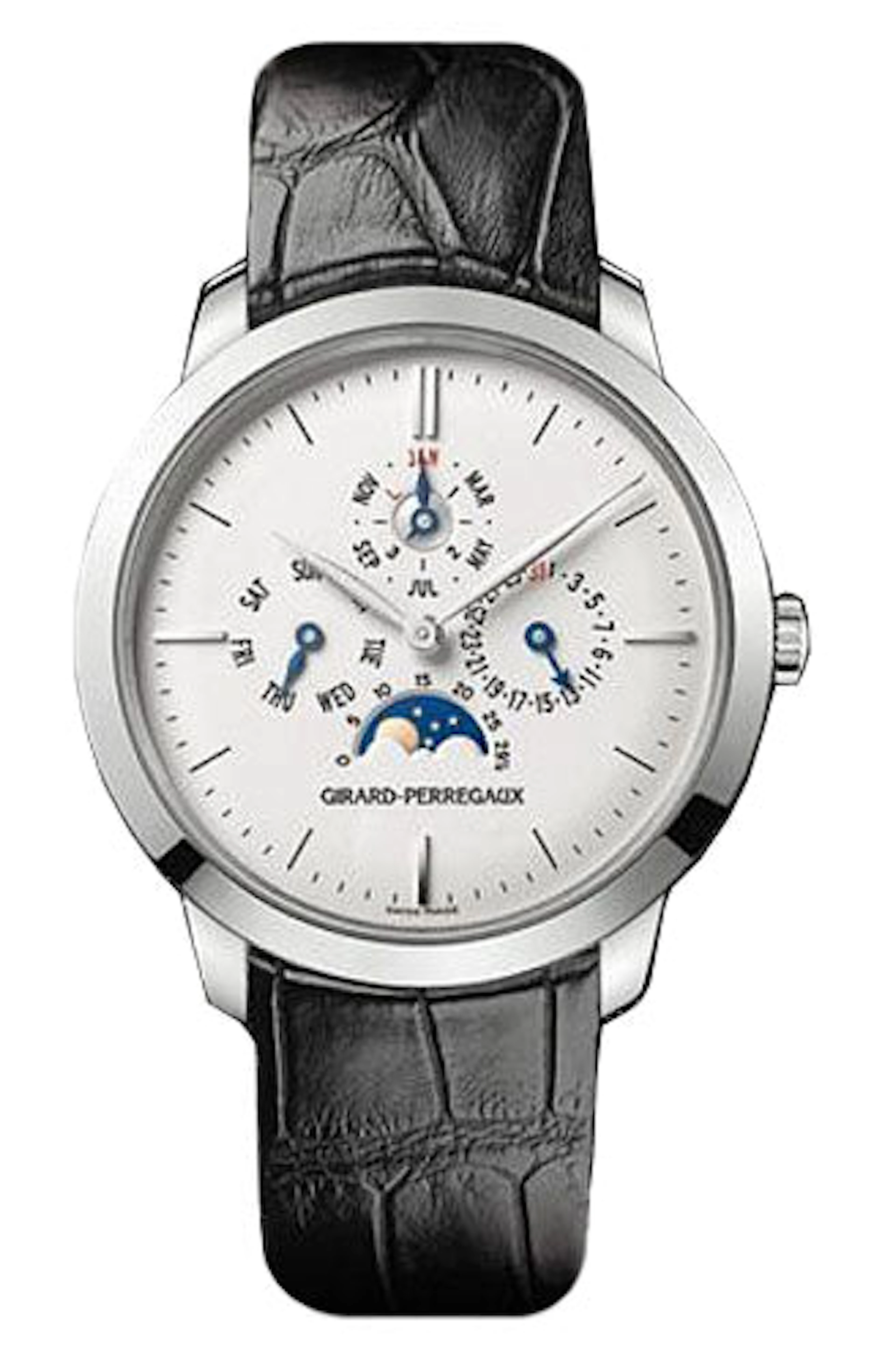Girard Perregaux 1966 Perpetual Calendar Moonphase 18K White Gold Men's Watch