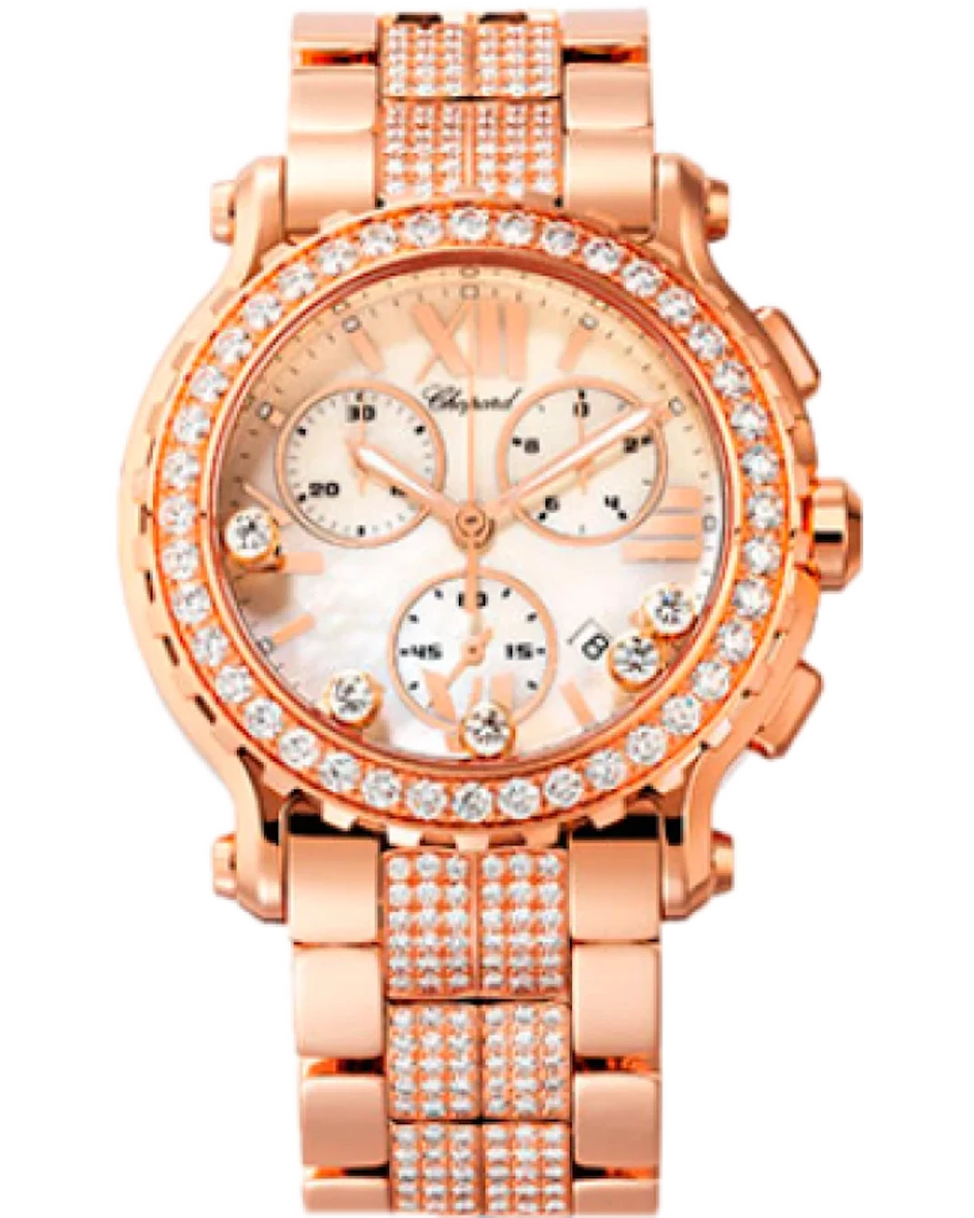 Chopard Happy Sport 18K Rose Gold & Diamonds Ladies Watch