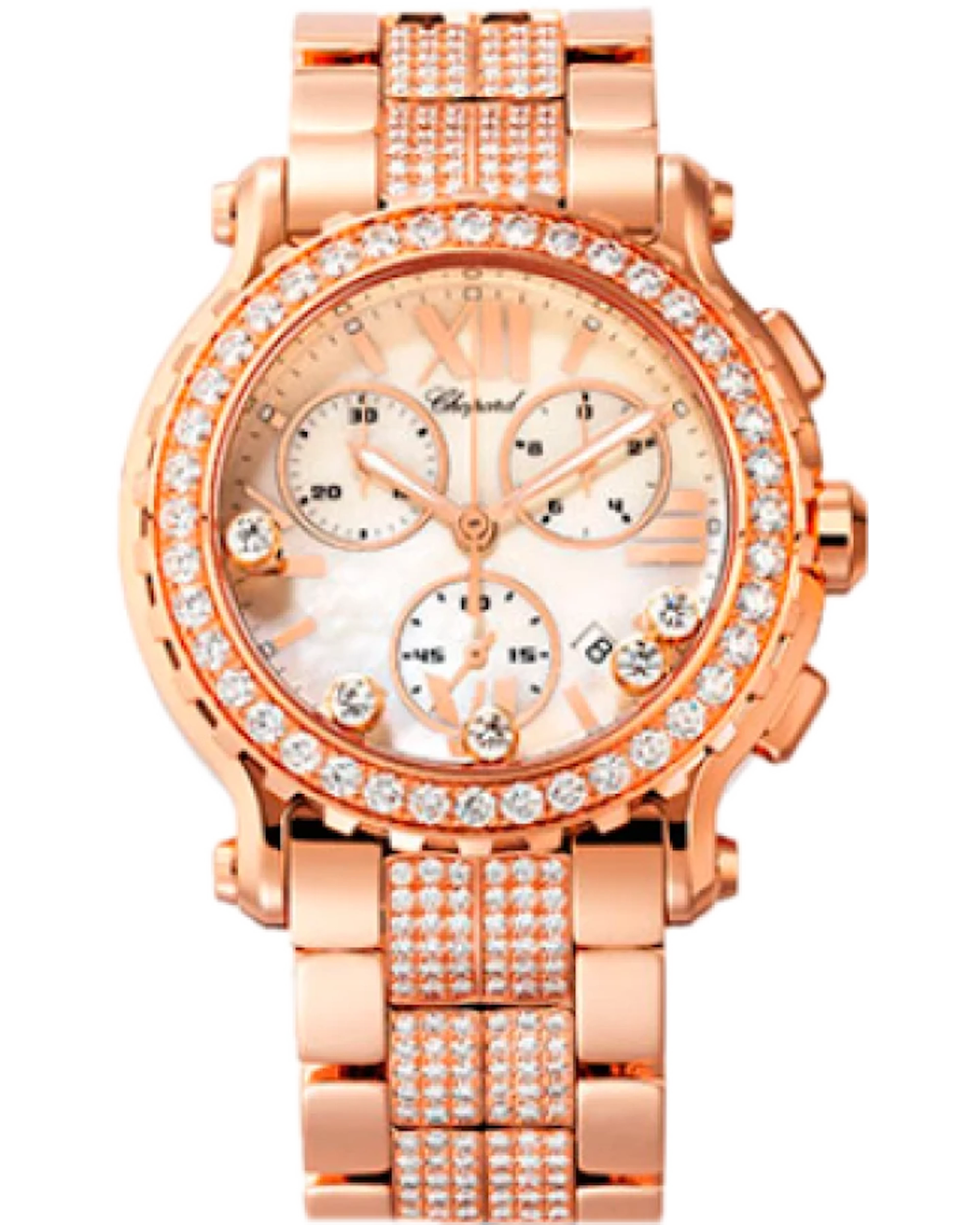 Chopard Happy Sport 18K Rose Gold & Diamonds Ladies Watch