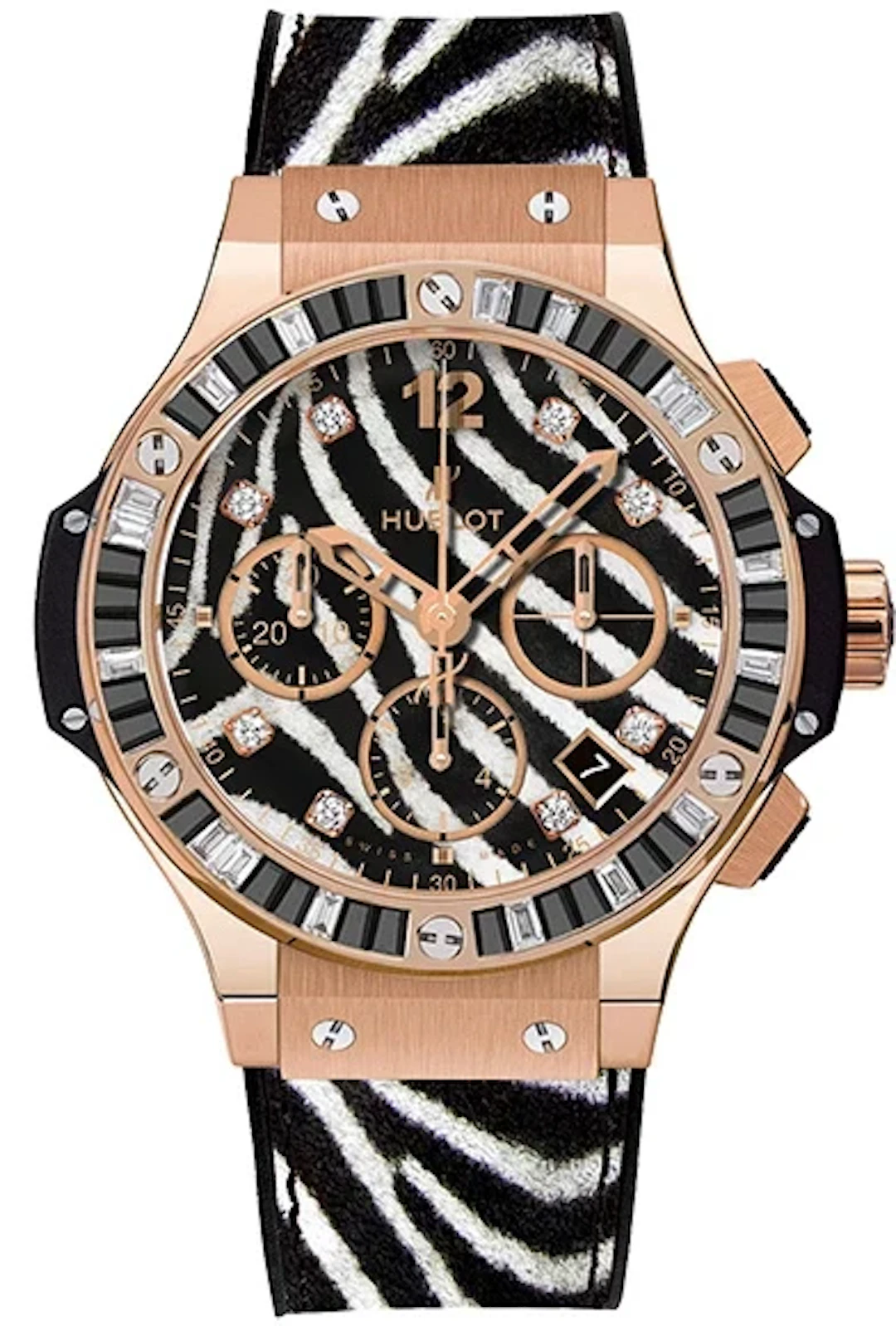 Hublot Big Bang Zebra 41 mm 18K Rose Gold & Diamonds Unisex Watch