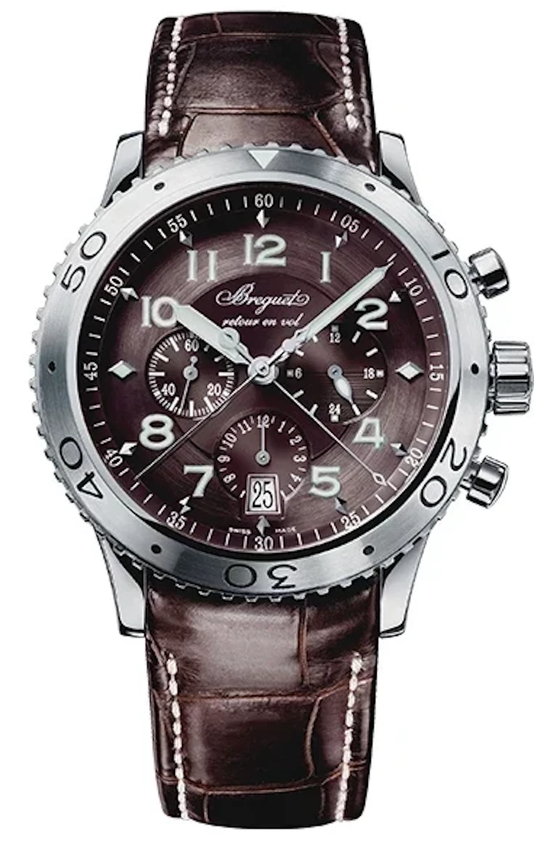 Breguet Type XX - XXI - XXII Flyback Chronograph Stainless Steel Men's Watch