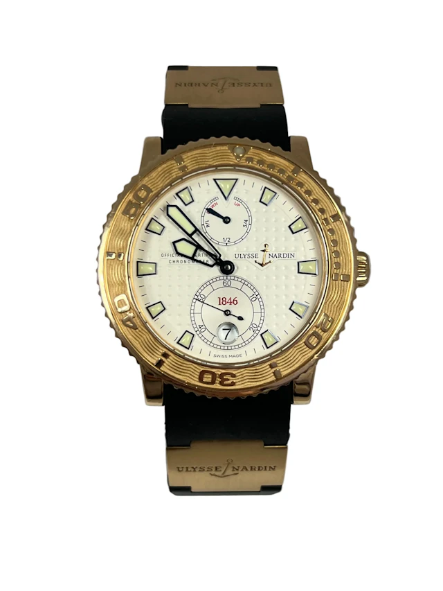 Ulysse Nardin Marine Diver Chronometer 18K Rose Gold Mens Watch