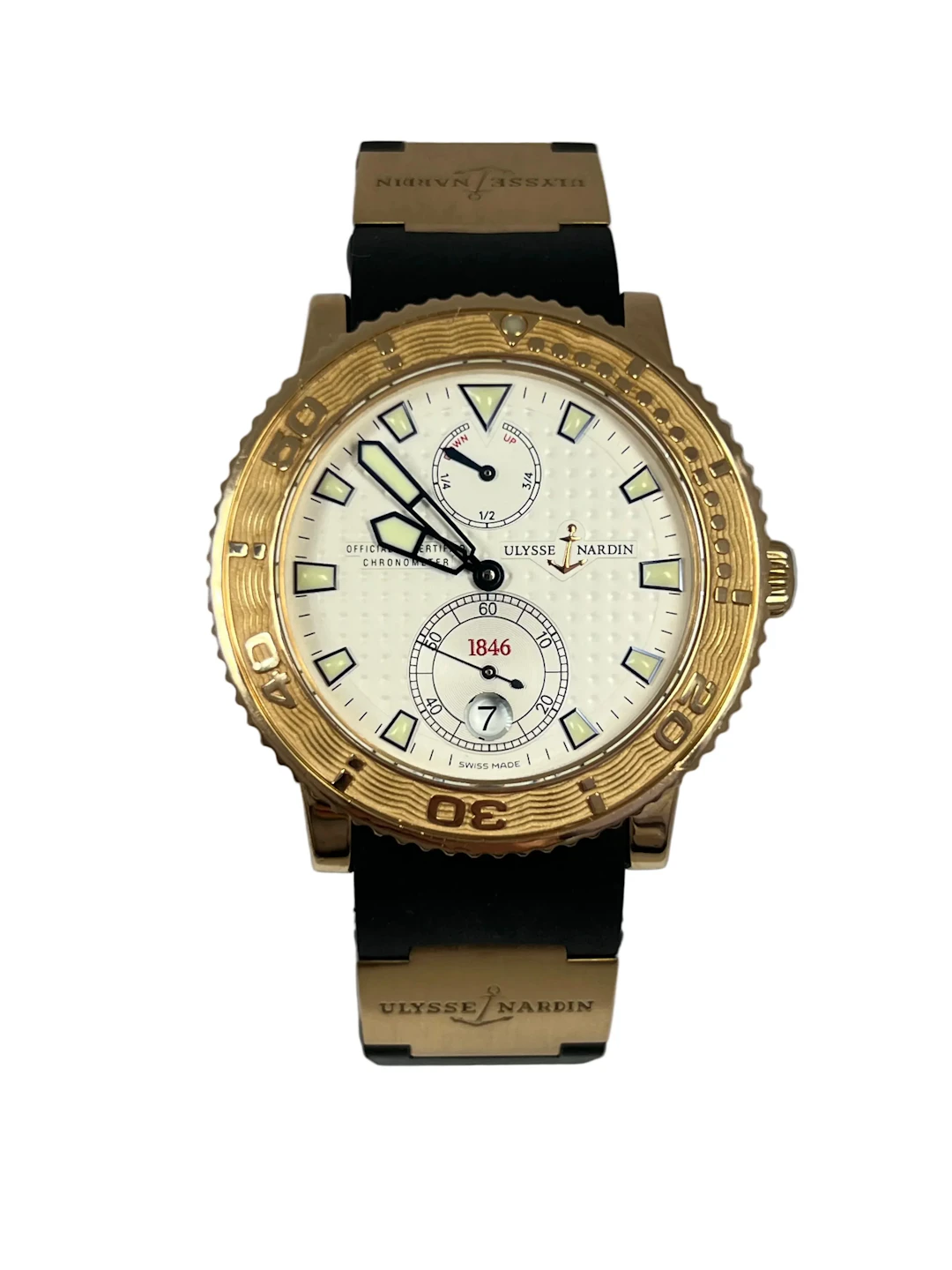 Ulysse Nardin Marine Diver Chronometer 18K Rose Gold Mens Watch