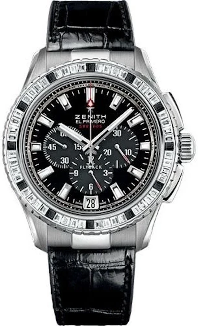 Zenith Chronomaster Stratos Flyback 18K White Gold & Diamonds Men's Watch
