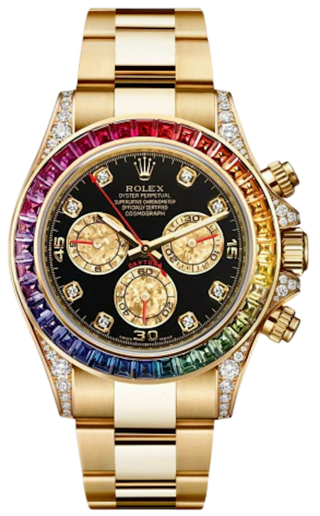 Rolex Daytona Cosmograph 'Rainbow' 18K Yellow Gold & Diamonds & Sapphires