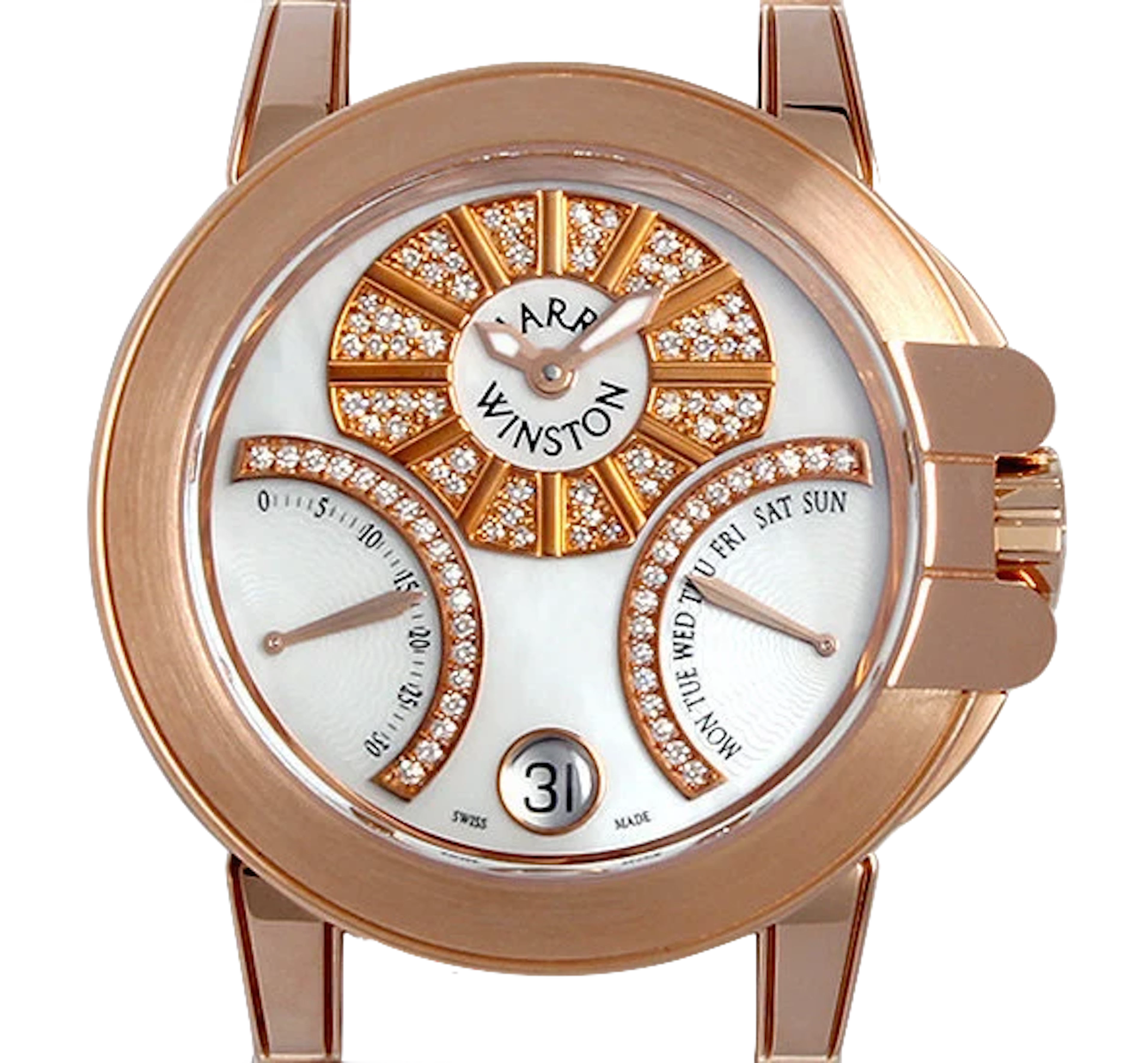 Harry Winston Ocean Biretro 18K Rose Gold Ladies Watch