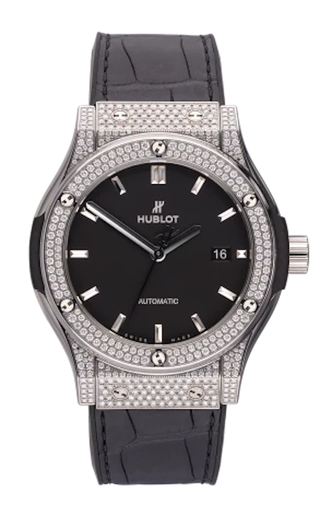 Hublot Classic Fusion Titanium Pavé Stainless steel & Diamonds Unisex Watch