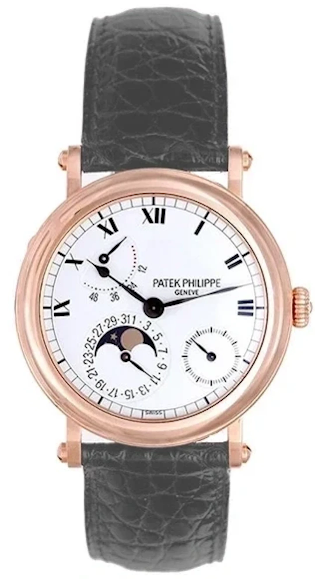 Patek Philippe Calatrava Power Reserve Moon Phase 18K Rose Gold Men's Watch