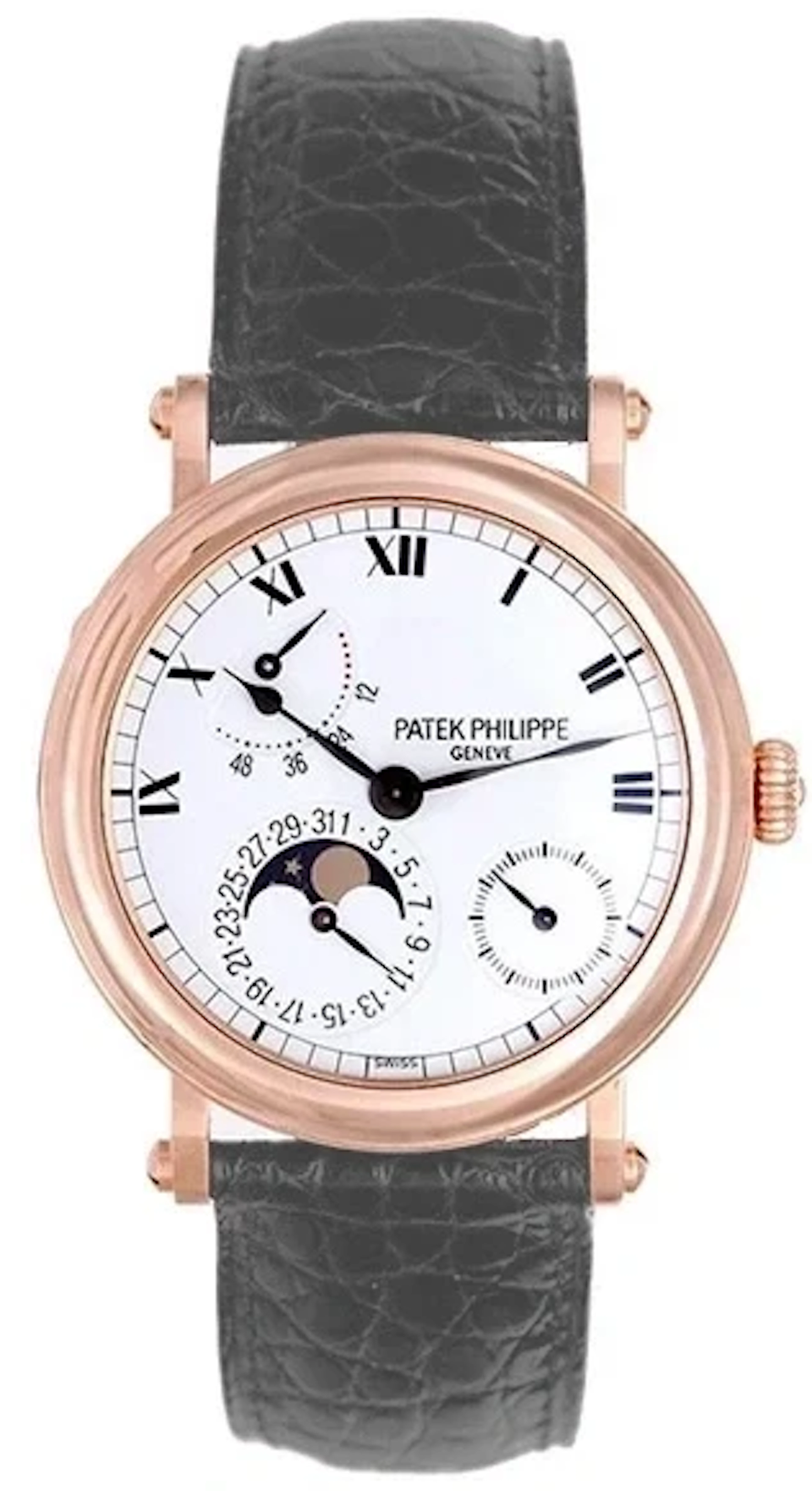 Patek Philippe Calatrava Power Reserve Moon Phase 18K Rose Gold Men's Watch