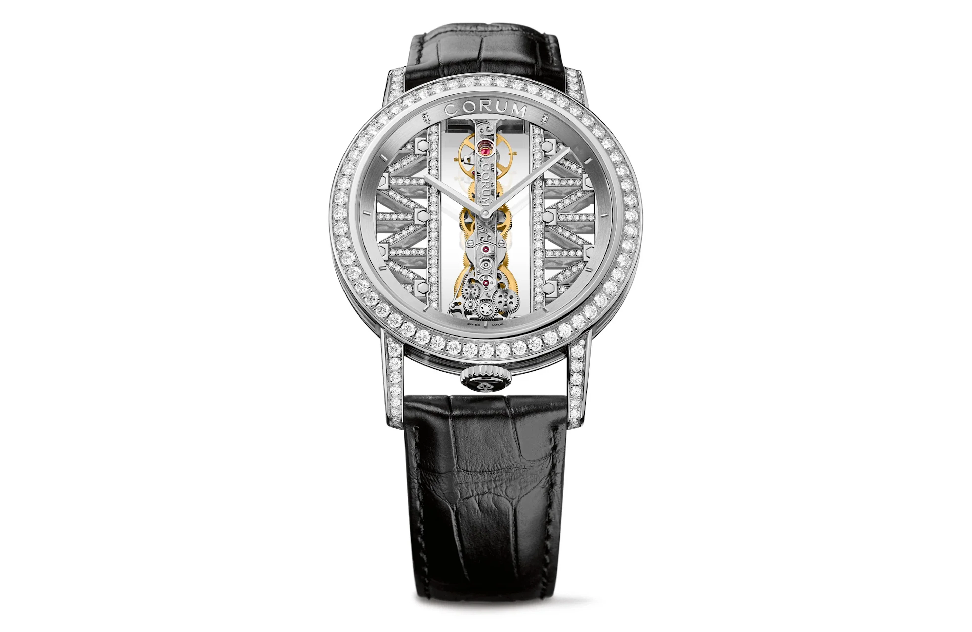 Corum Golden Bridge 18K White Gold & Diamonds Watch