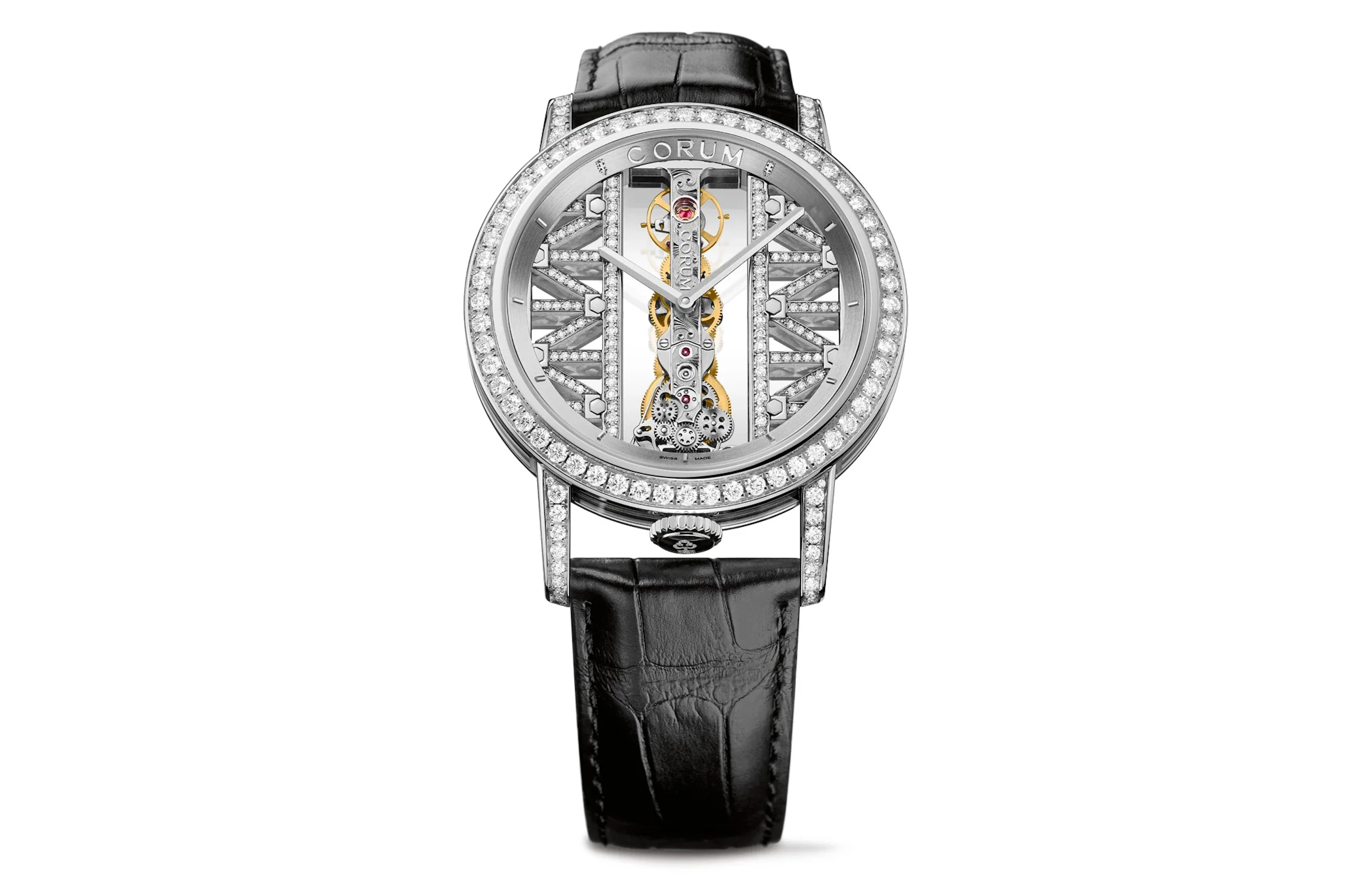 Corum Golden Bridge 18K White Gold & Diamonds Watch