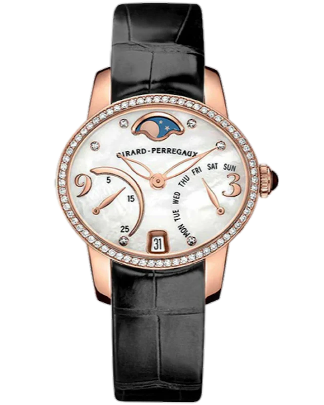 Girard Perregaux Cats Eye Bi-Retro 18K Rose Gold & Diamonds Ladies Watch