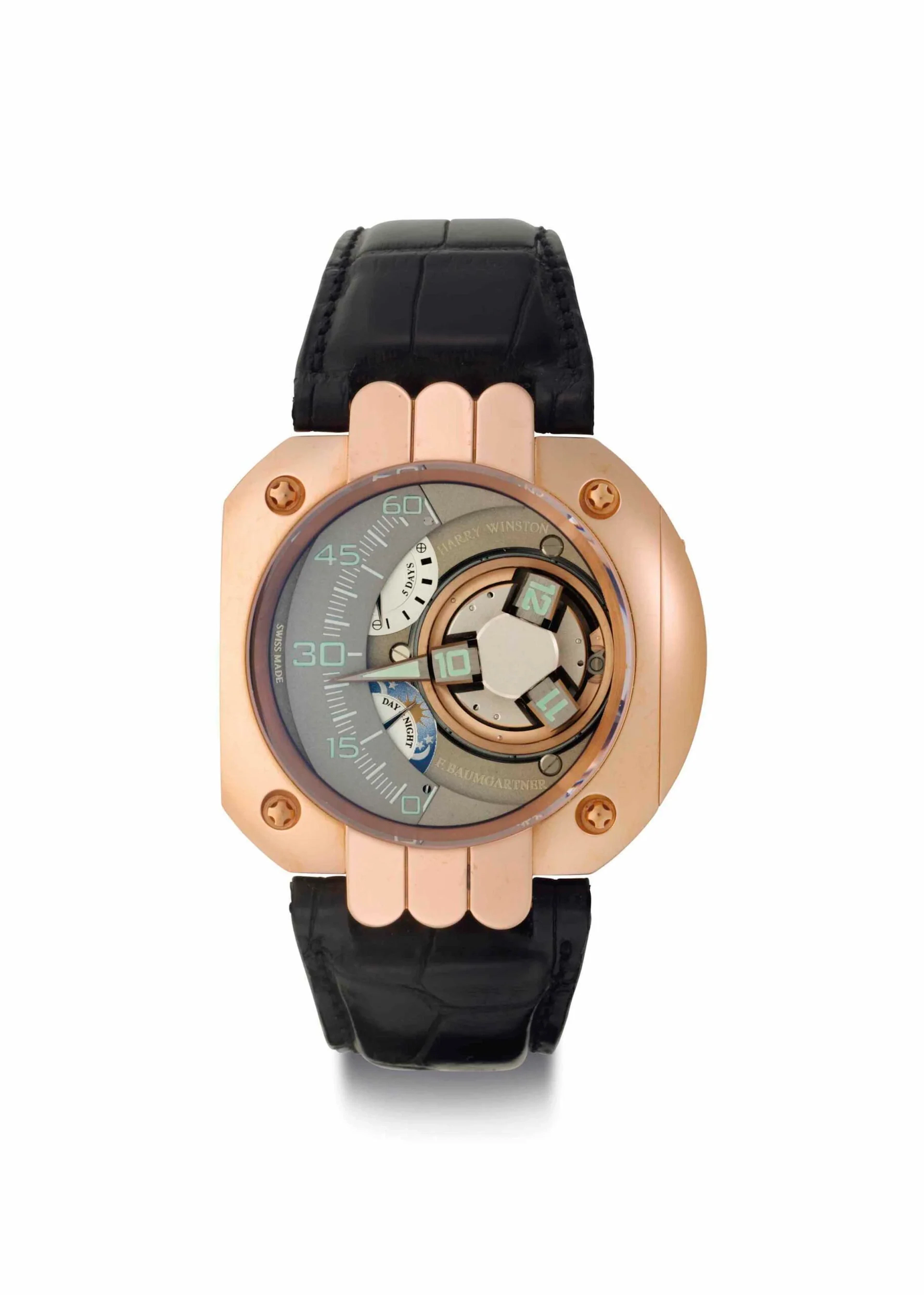 Harry Winston Opus V Sattelite by Felix Baumgartner 18K Rose Gold Men's Watch
