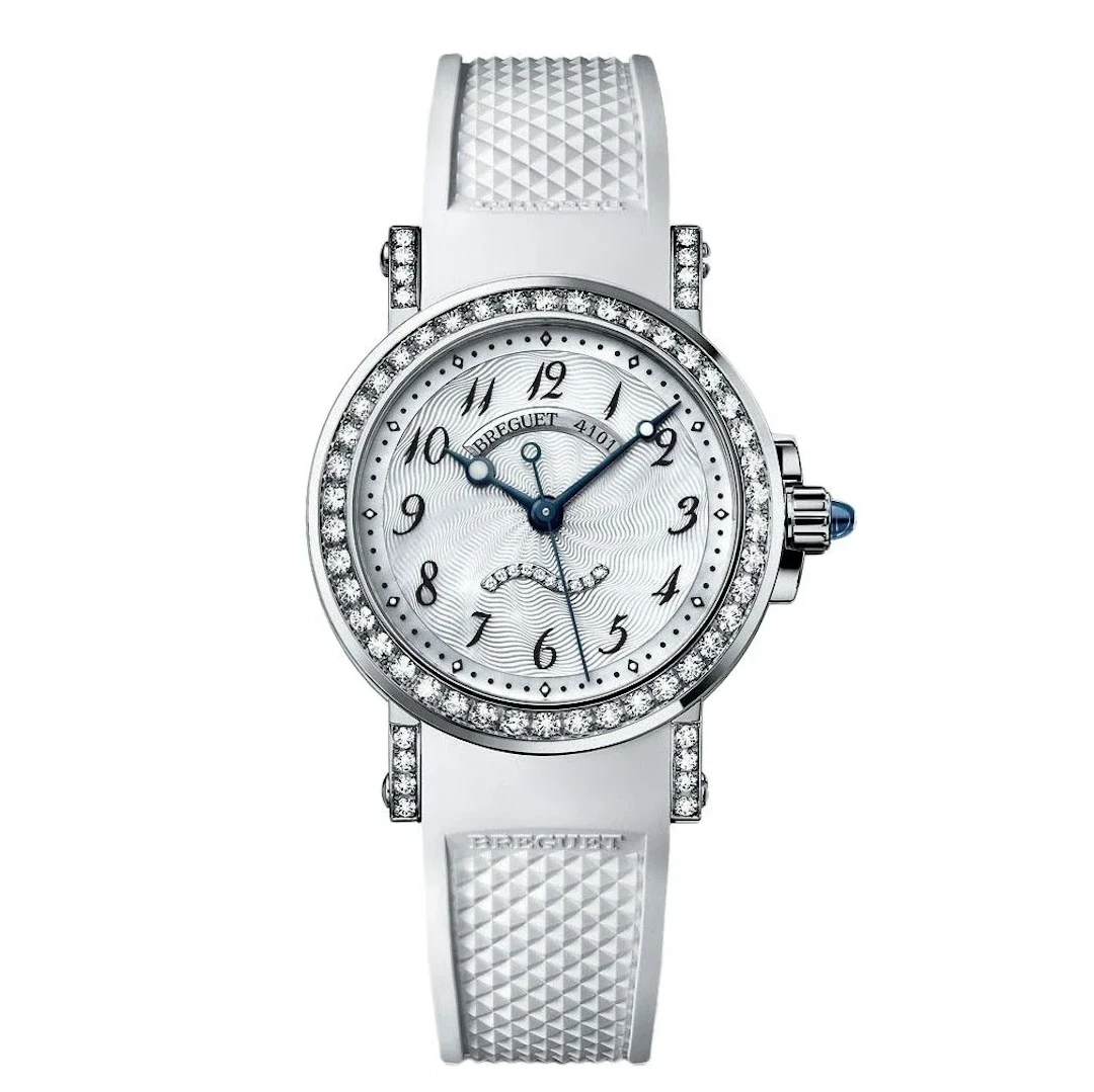 Breguet Marine 8818 18K White Gold &Diamonds Ladies Watch
