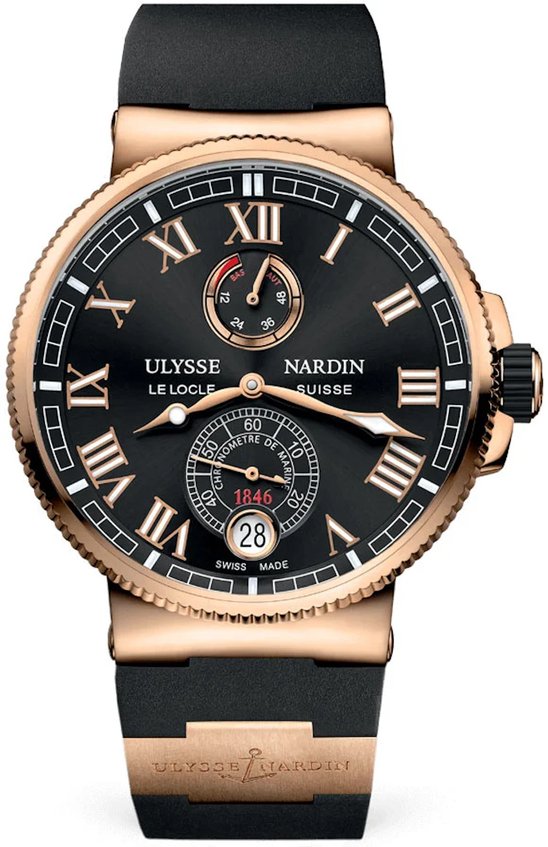Ulysse Nardin Marine Chronometer Manufacture 18K Rose Gold Men's Watch