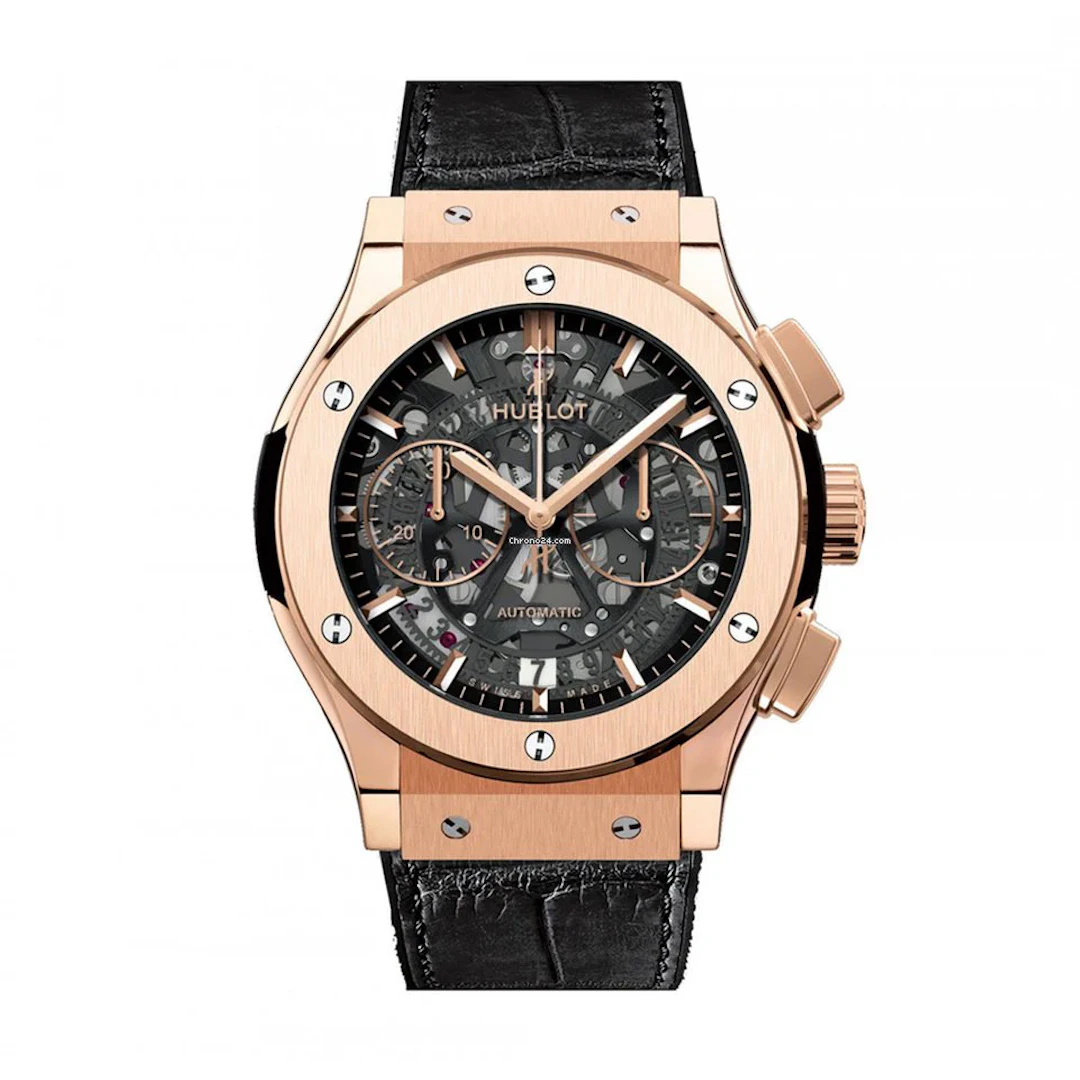 Hublot Classic AeroFusion Chronograph 18K Rose Gold Leather Men's