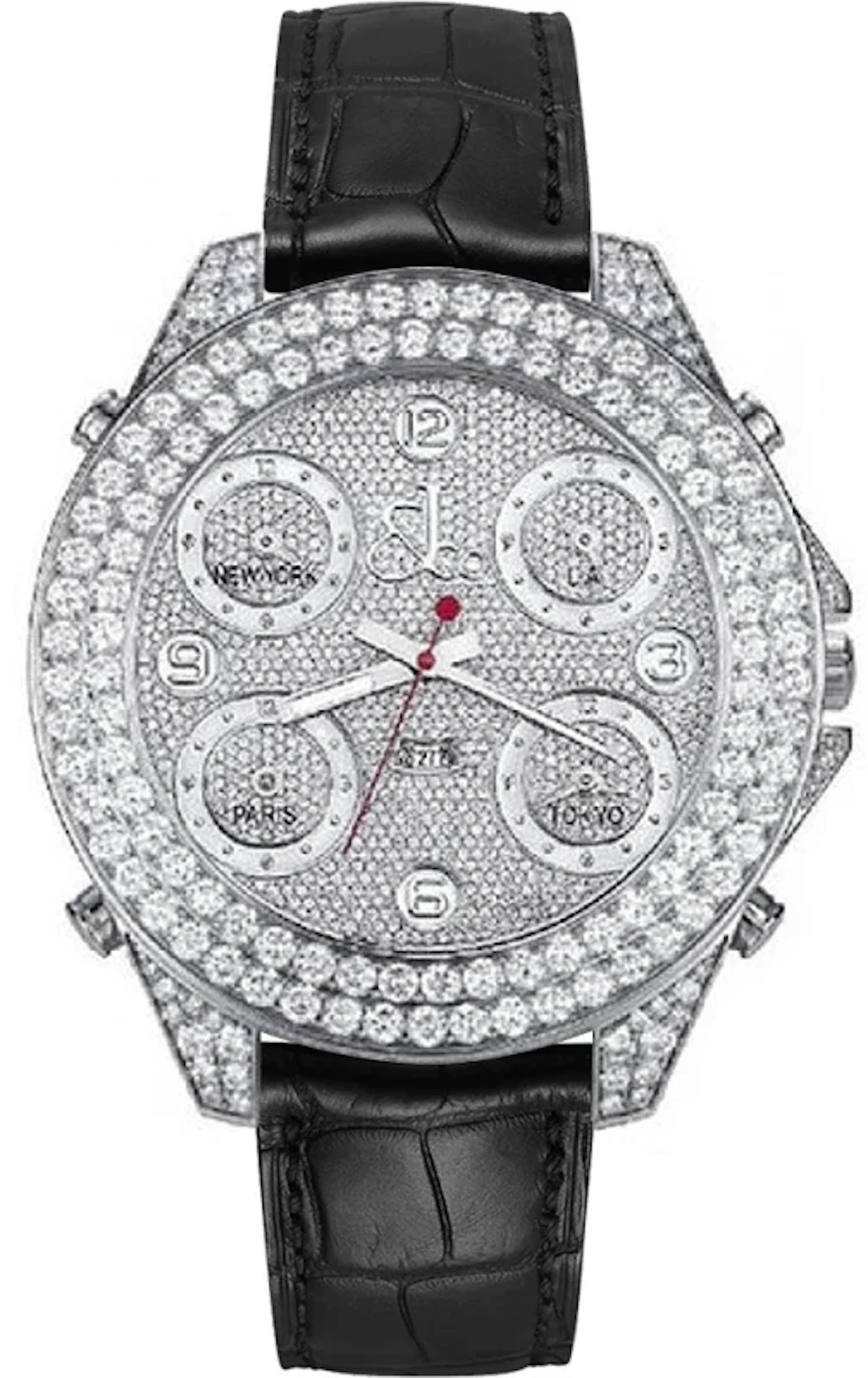 Jacob & Co Five Time Zone Stainless steel & Diamonds Men's Watch
