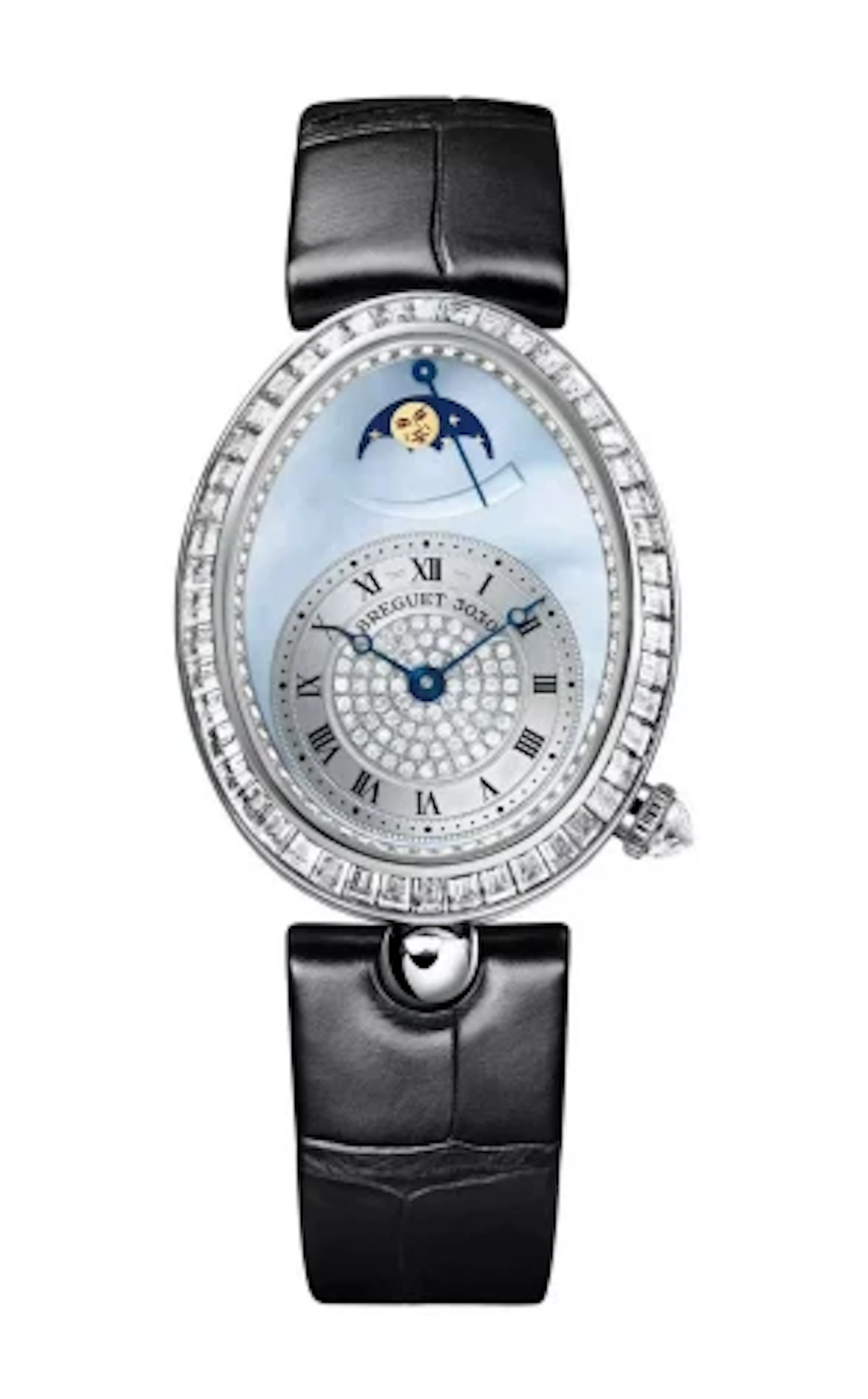 Breguet Reine de Naples Moon Phase 18K White Gold & Diamonds Lady's Watch