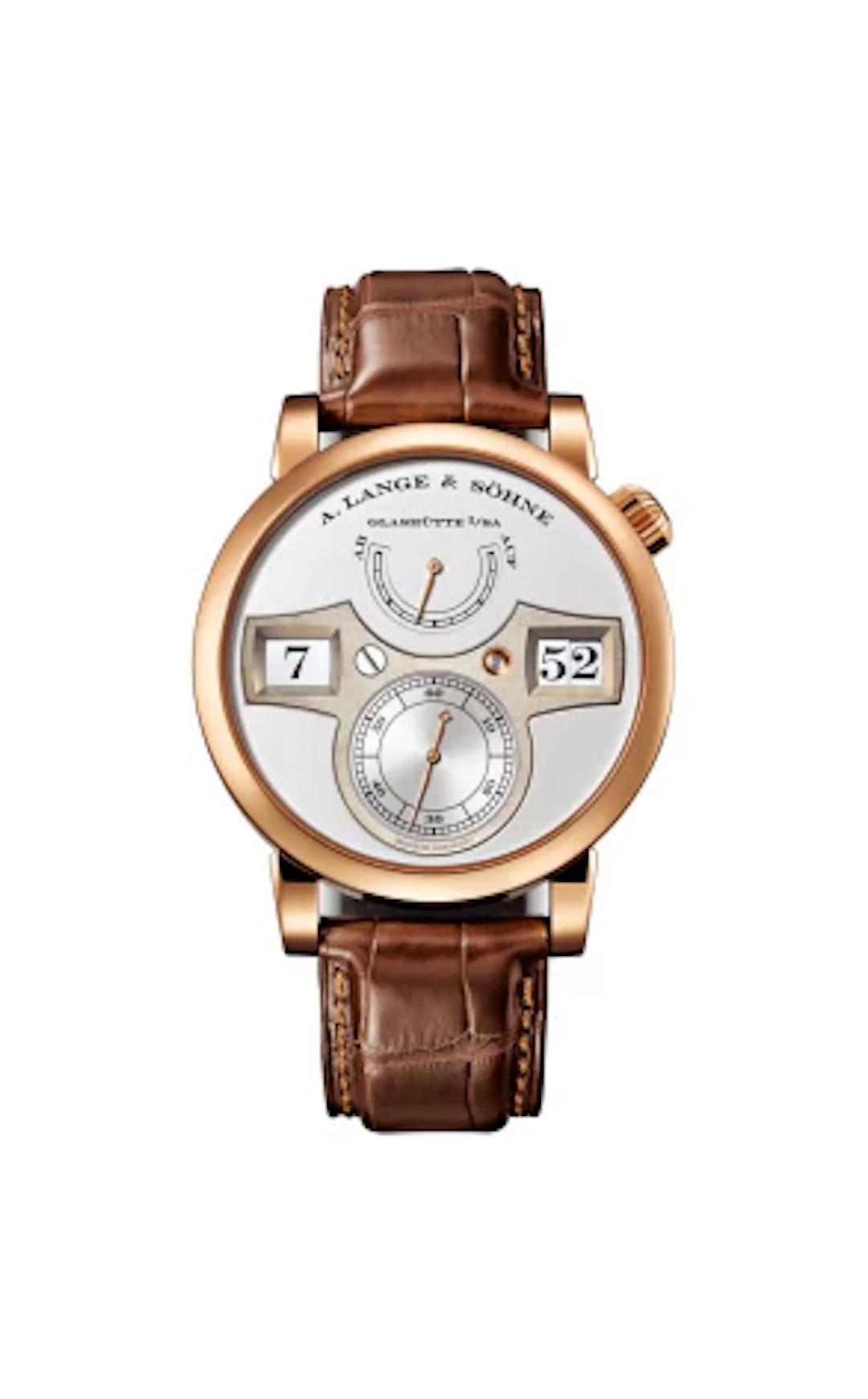 A Lange & Sohne Zeitwerk 18K Rose Gold Men's Watch