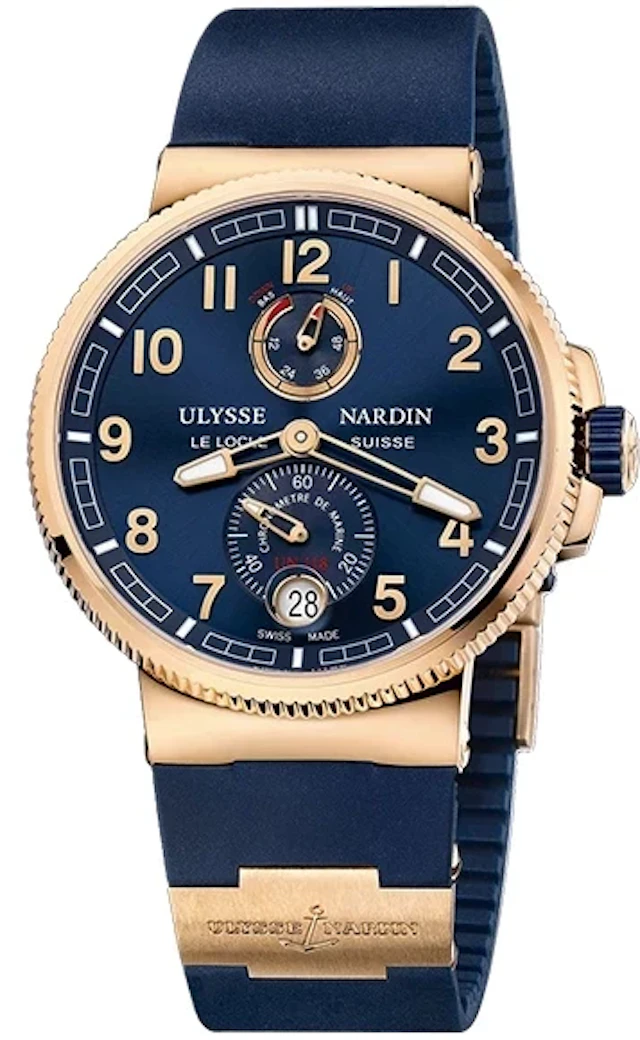 Ulysse Nardin Marine Chronometer Manufacture 18k Rose Gold Men's Watch