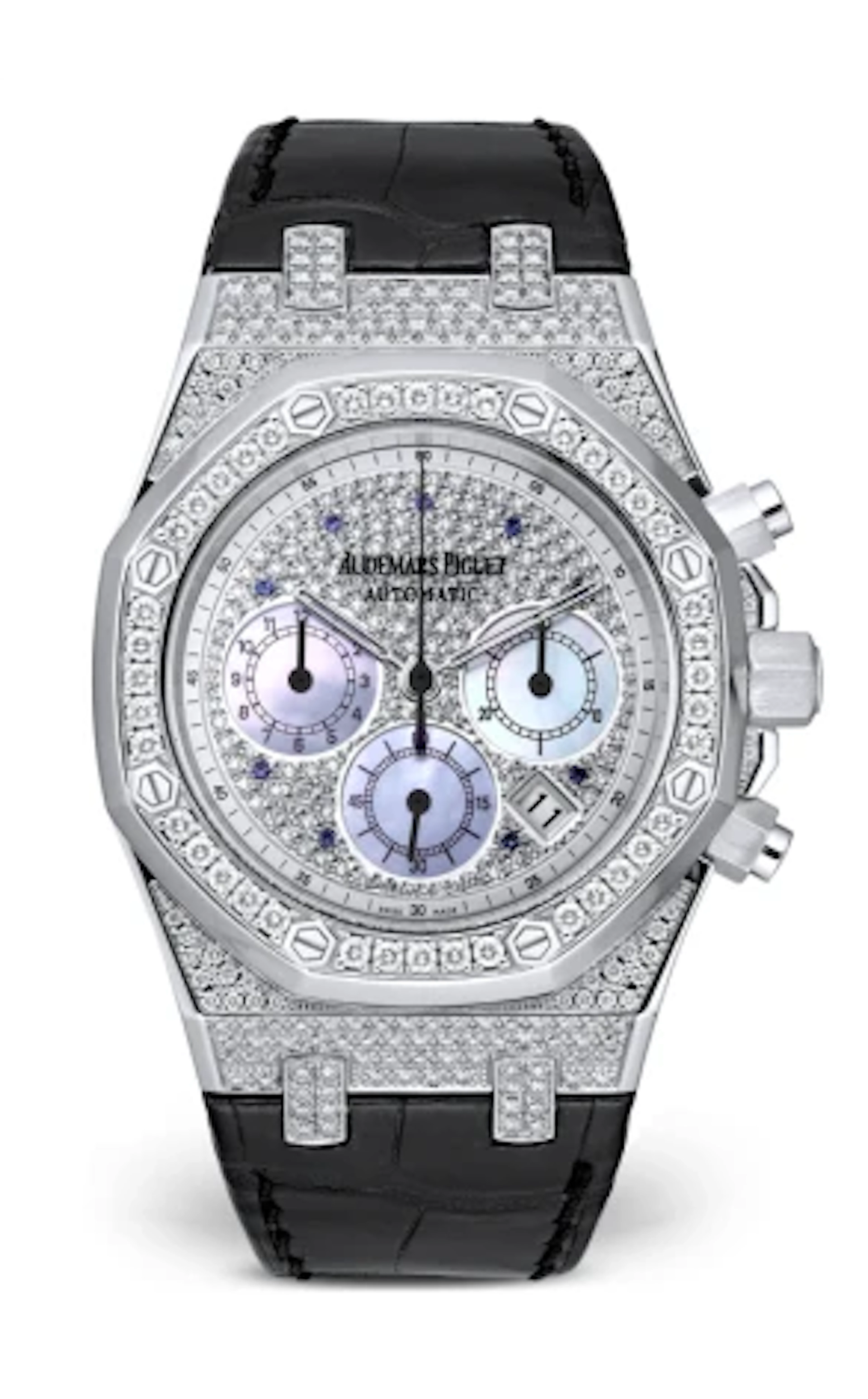 Audemars Piguet Royal Oak Chronograph 18K White Gold & Diamonds Men's Watch