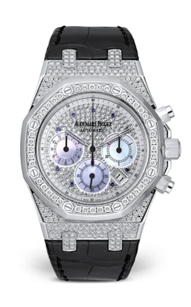 Audemars Piguet Royal Oak Chronograph 18K White Gold & Diamonds Men's Watch