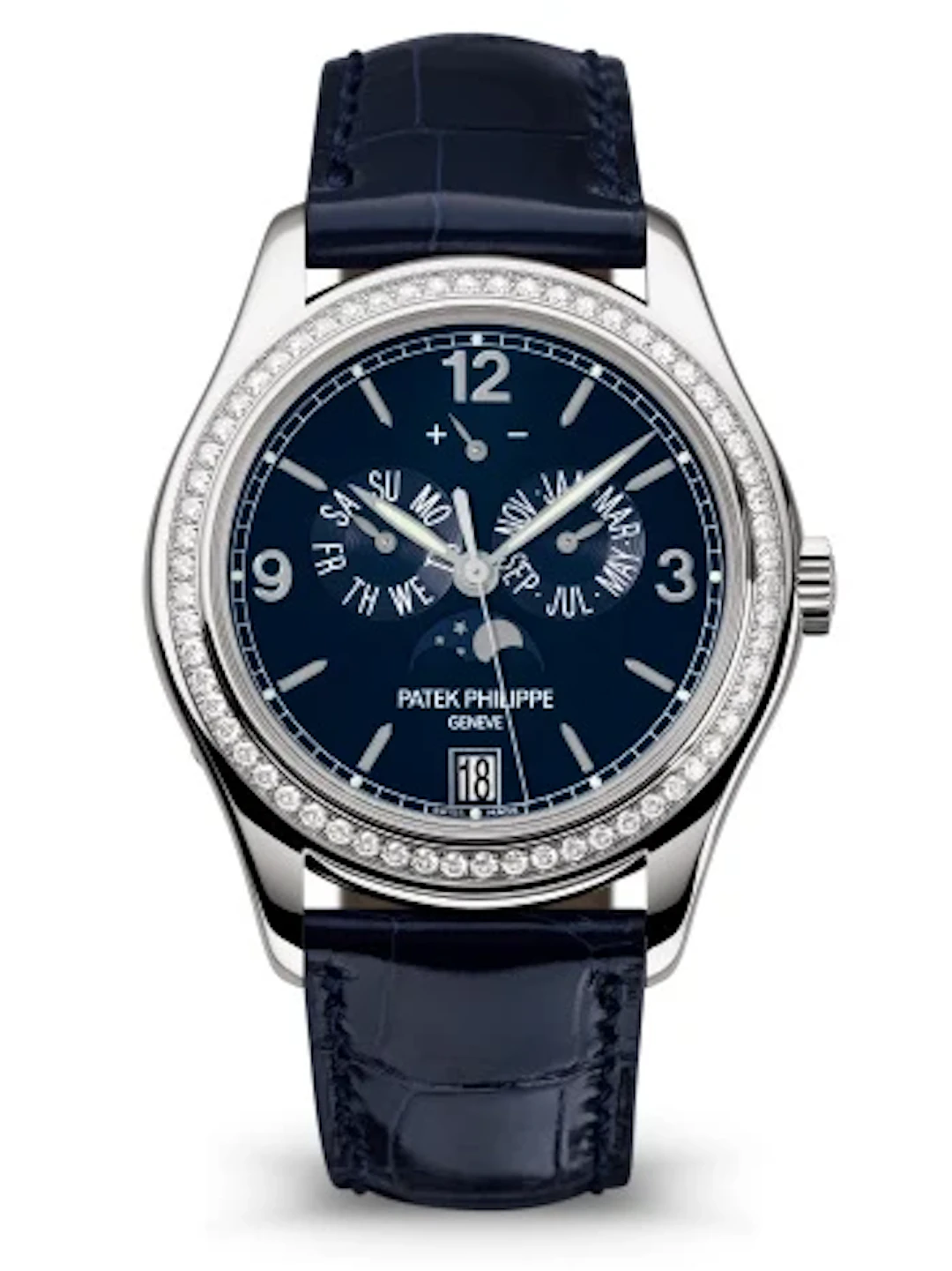 Patek Philippe Complications Annual Calendar Moonphase 18k White Gold