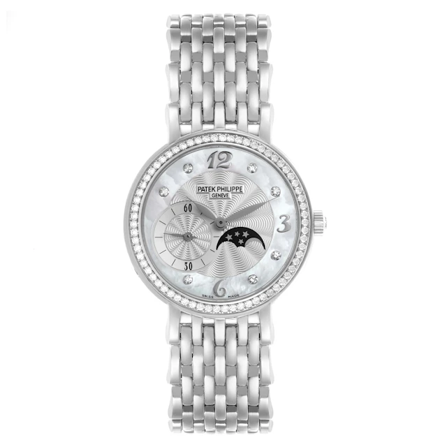 Patek Philippe Complicated 18K White Gold & Diamond Moon Phase Lady’s Watch