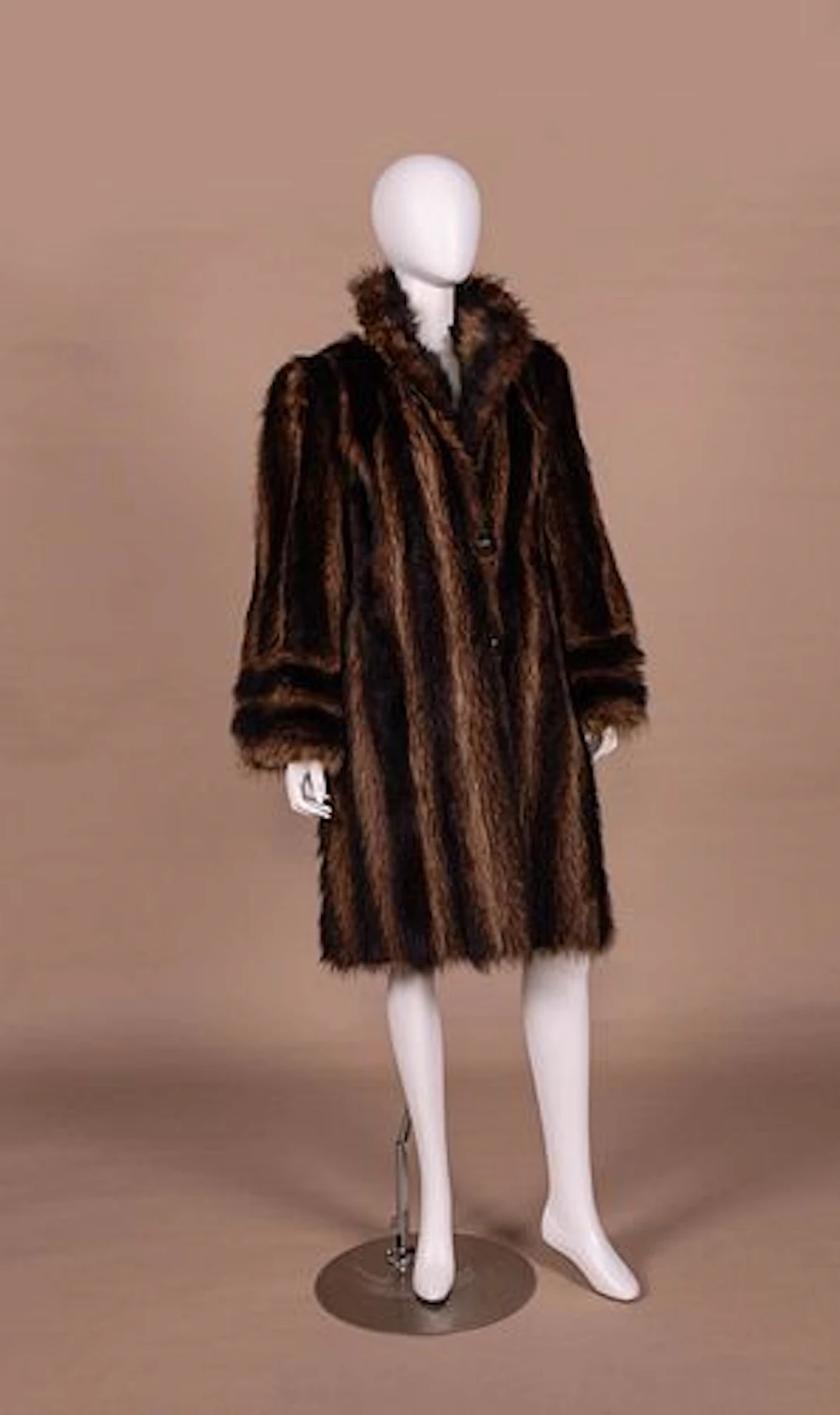 RACCOON FUR COAT, 1950S