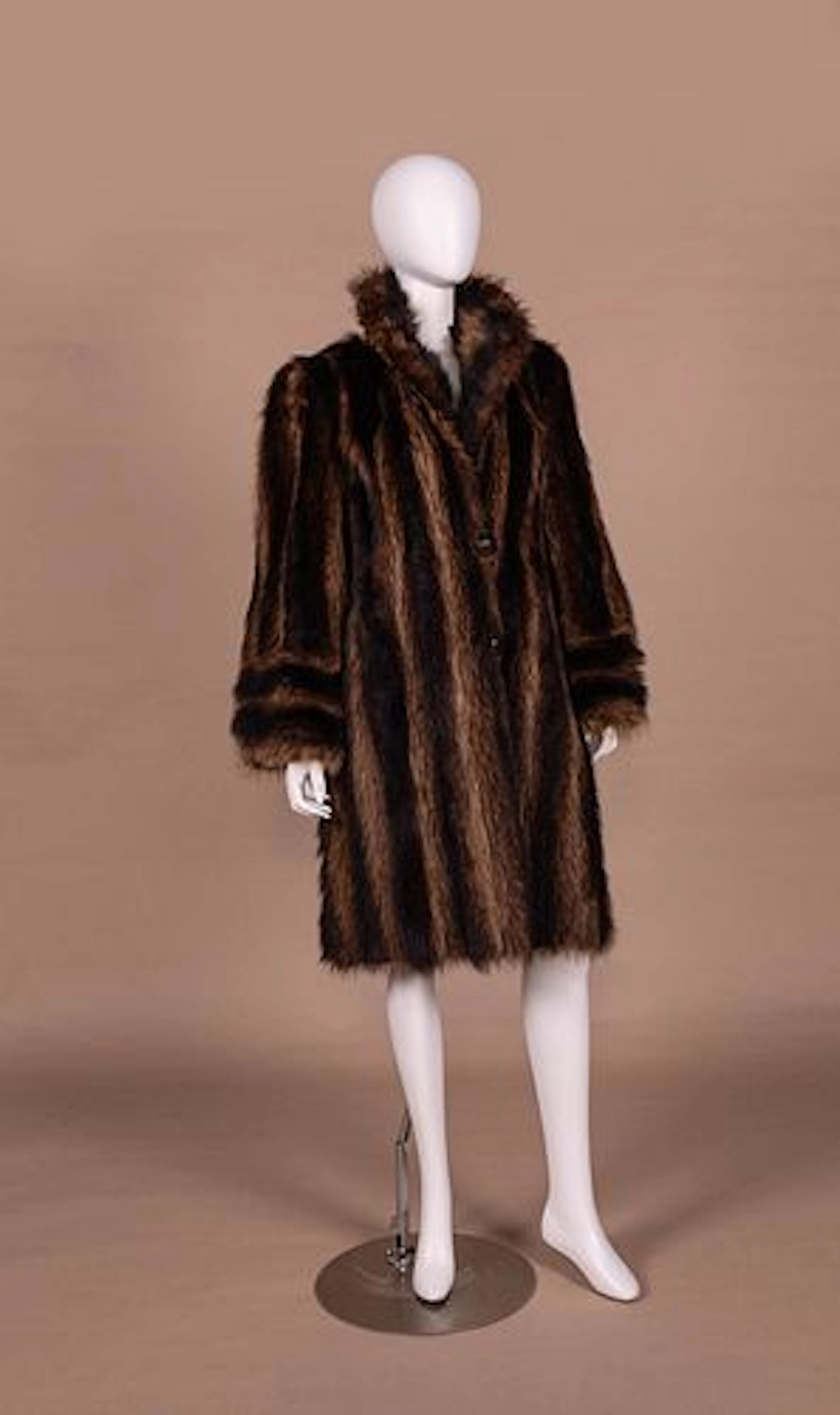 RACCOON FUR COAT, 1950S