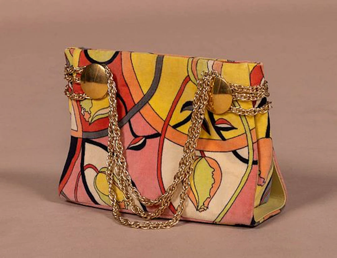 EMILIO PUCCI PATTERNED VELOUR HANDBAG, 1960S