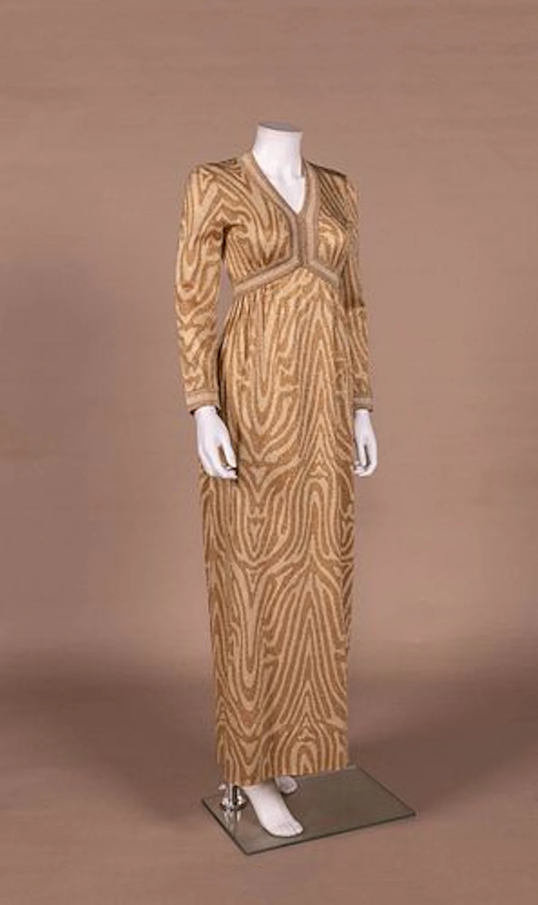 GOLDWORM METALLIC KNIT DRESS, 1970S