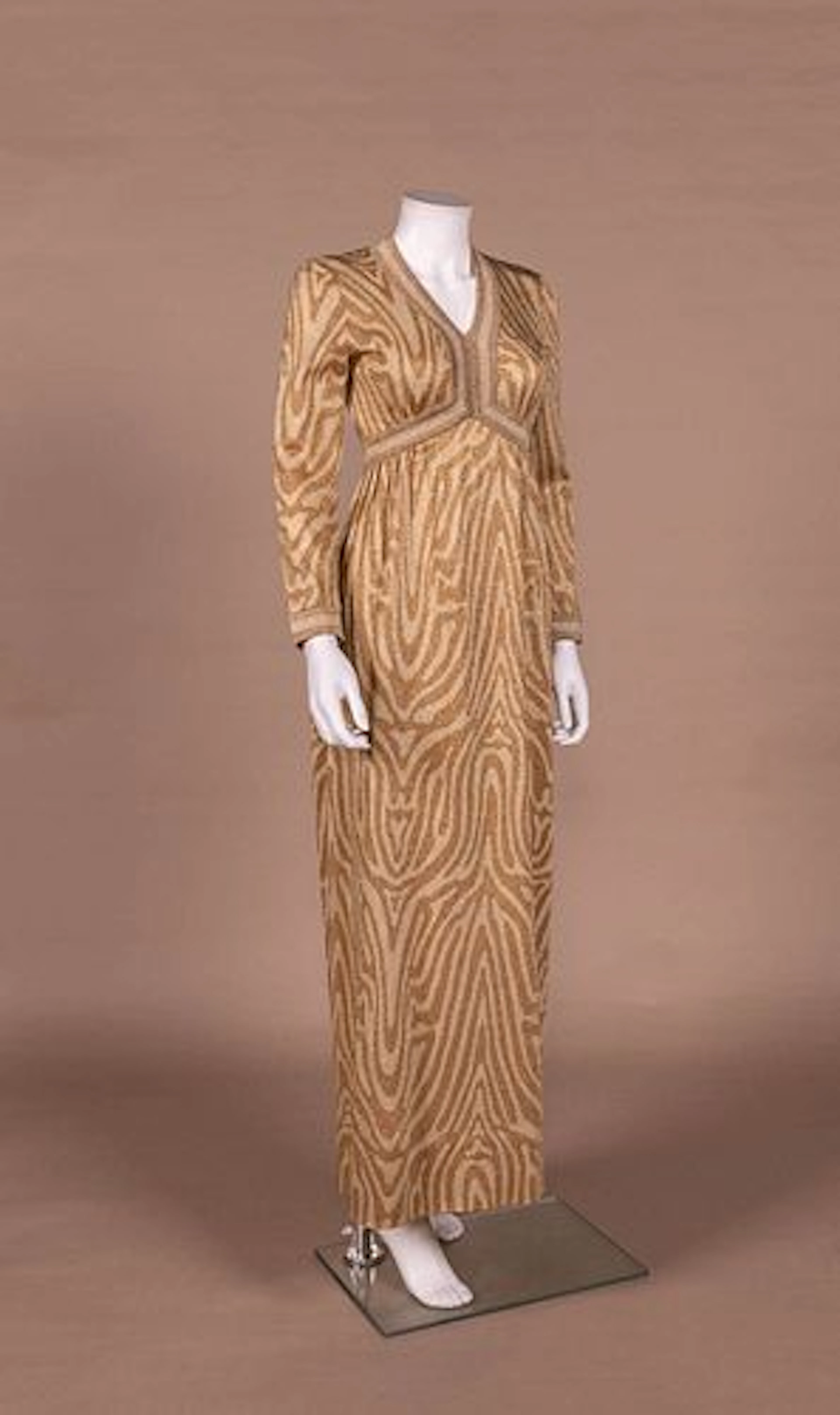 GOLDWORM METALLIC KNIT DRESS, 1970S