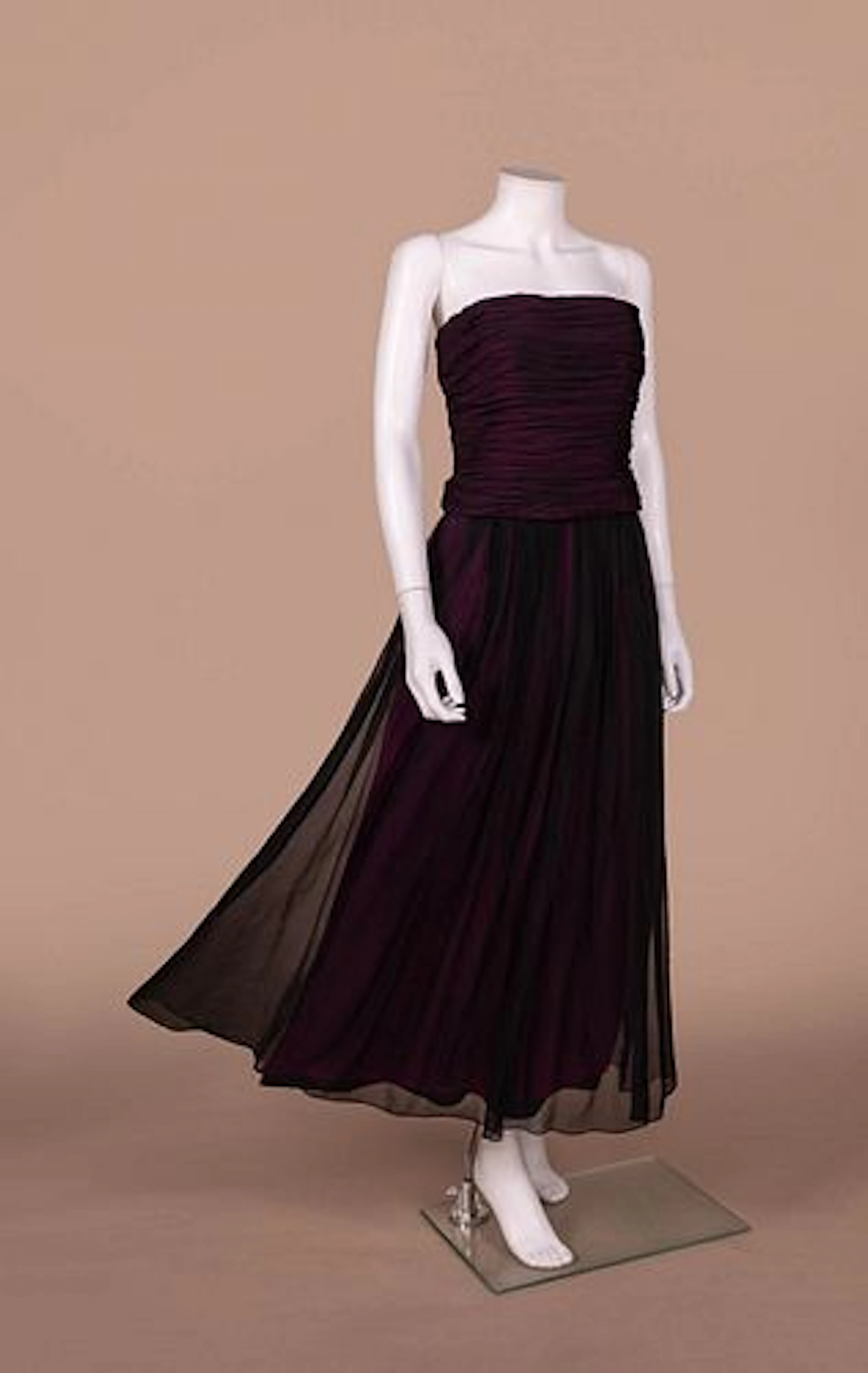 FABIAN MOLINA RUCHED CHIFFON EVENING ENSEMBLE, C. 2000