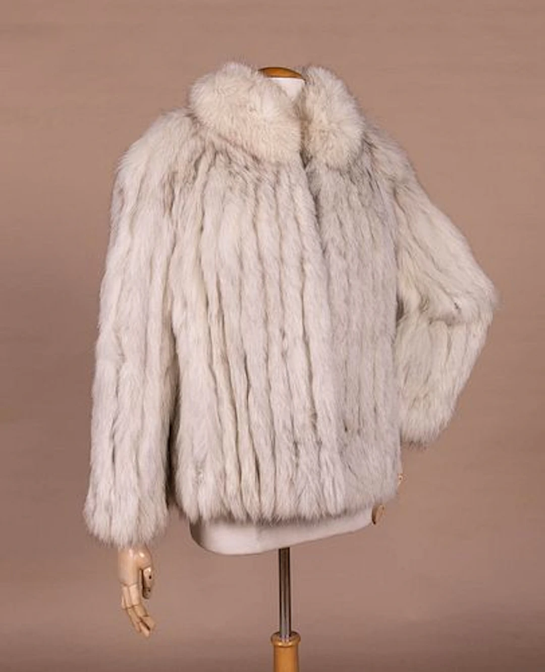 CREAM FOX FUR JACKET, 1980S