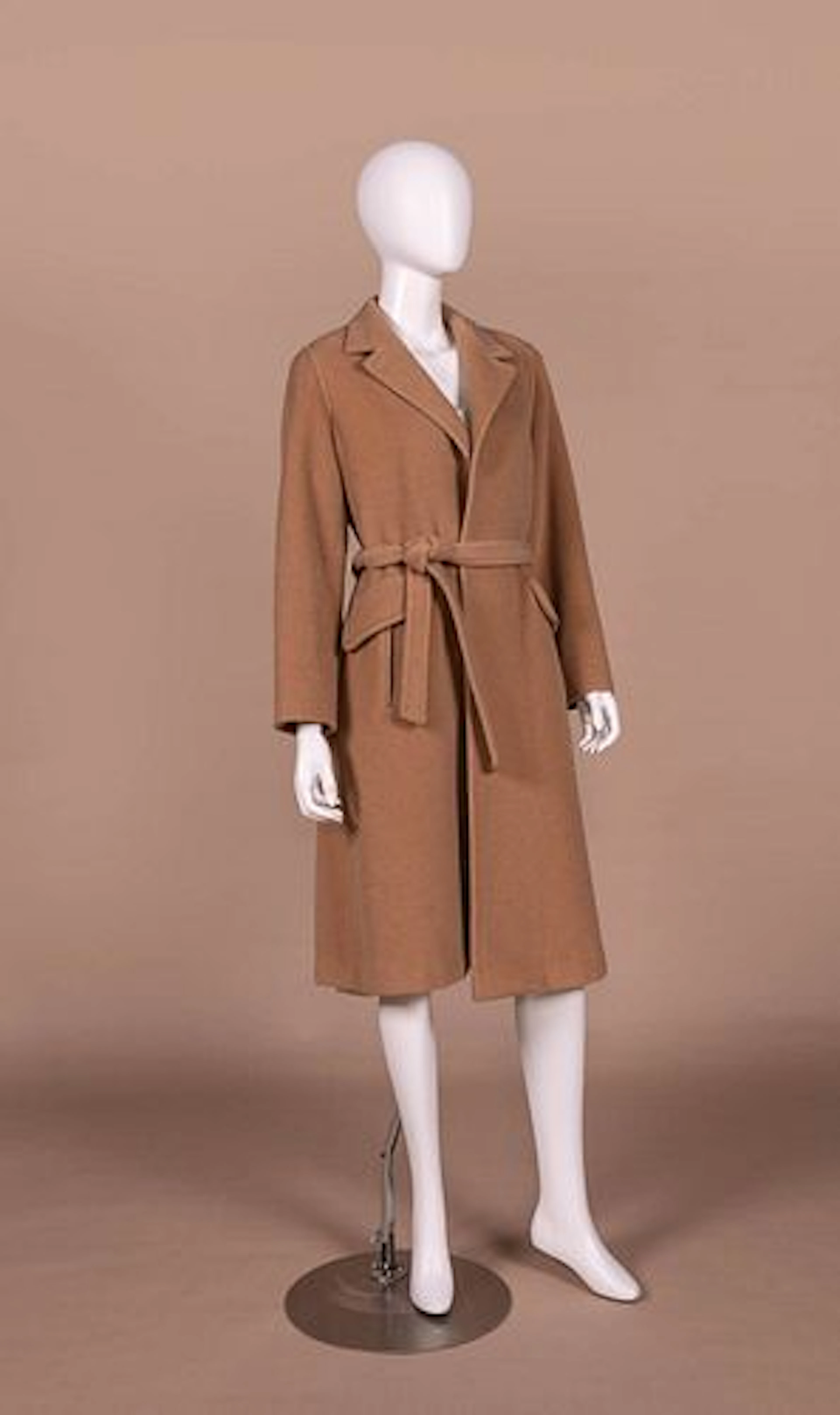CAMEL COLOR WOOL POLO COAT, 1950S
