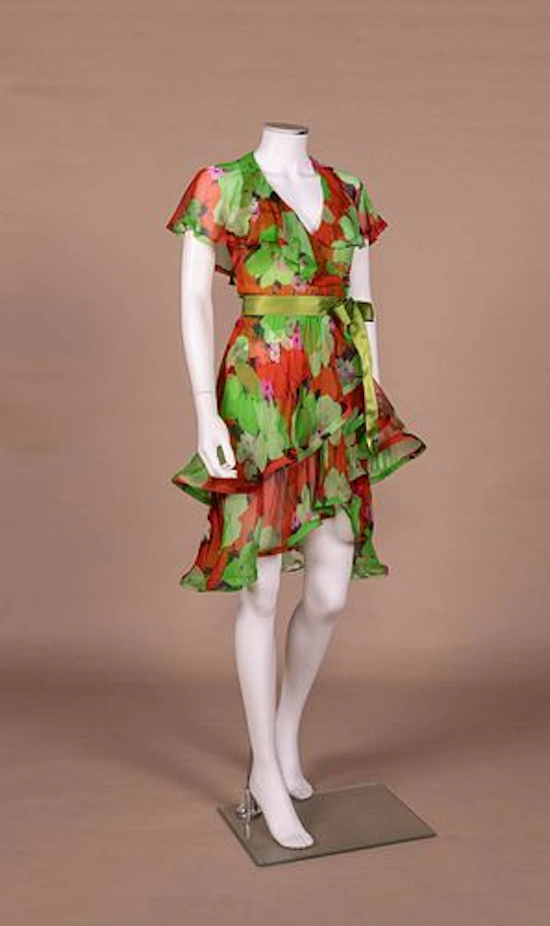 ARNOLD SCAASI FLORAL PARTY DRESS, 1992