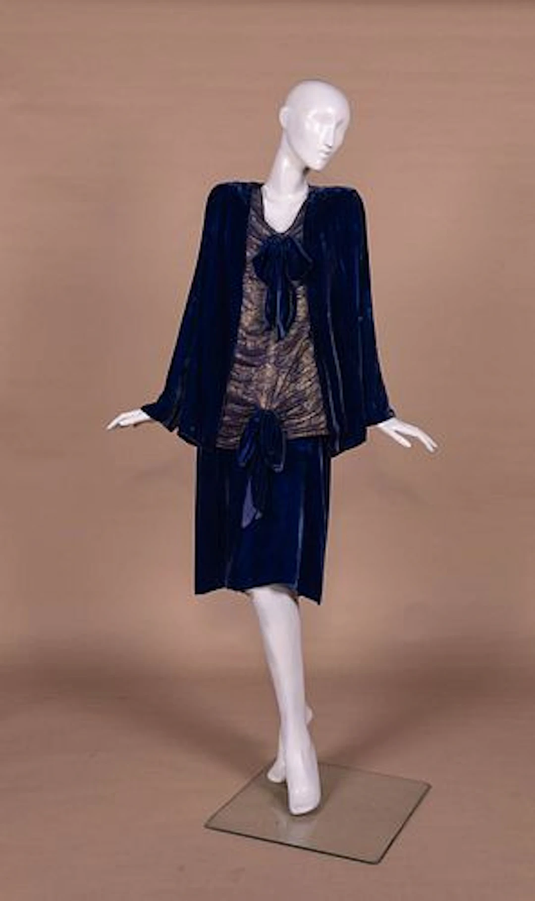 BLUE VELVET & LAME’ 3-PIECE DRESS, 1920S