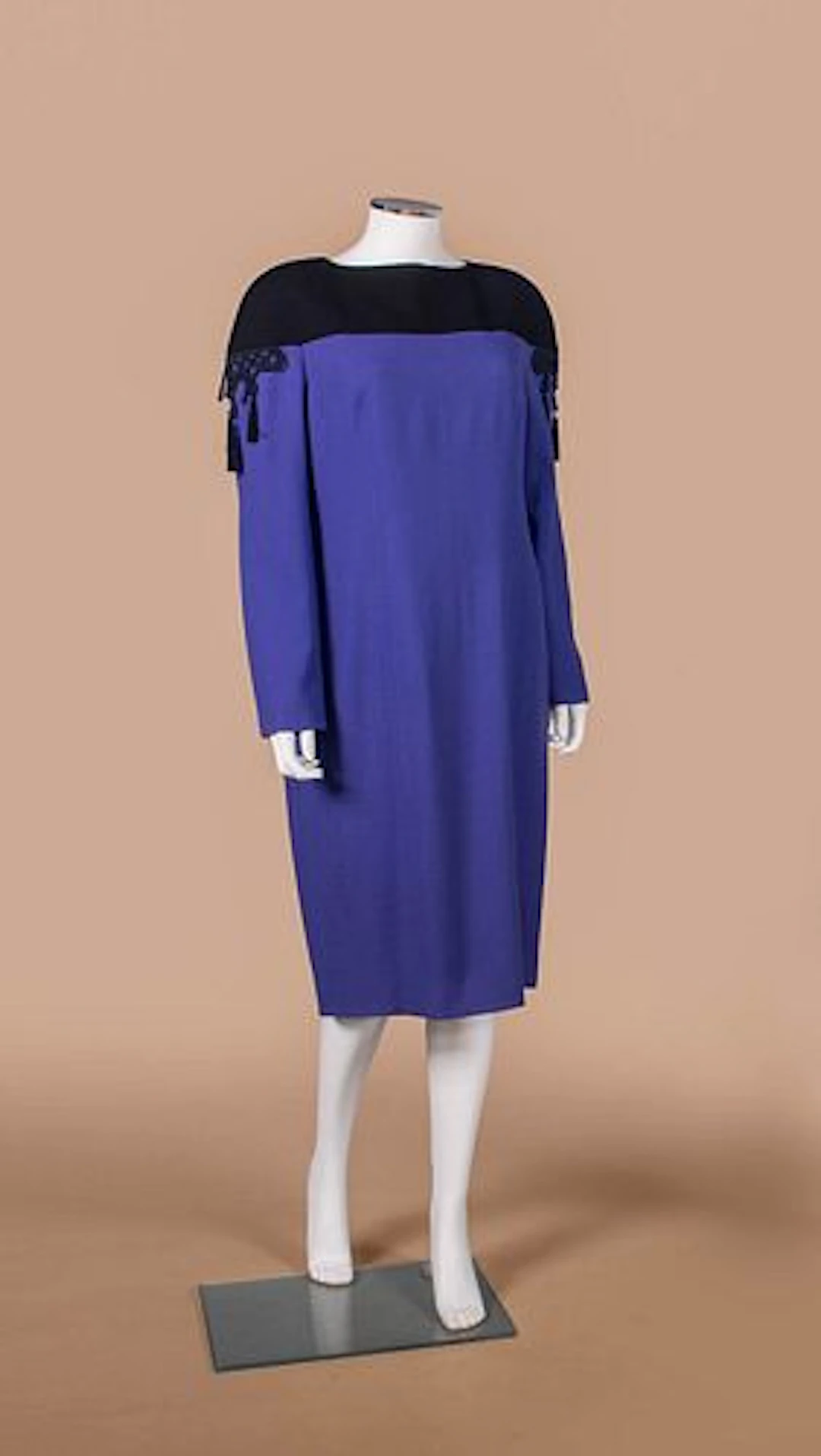 BOB MACKIE PURPLE SHIFT DRESS, 1980S