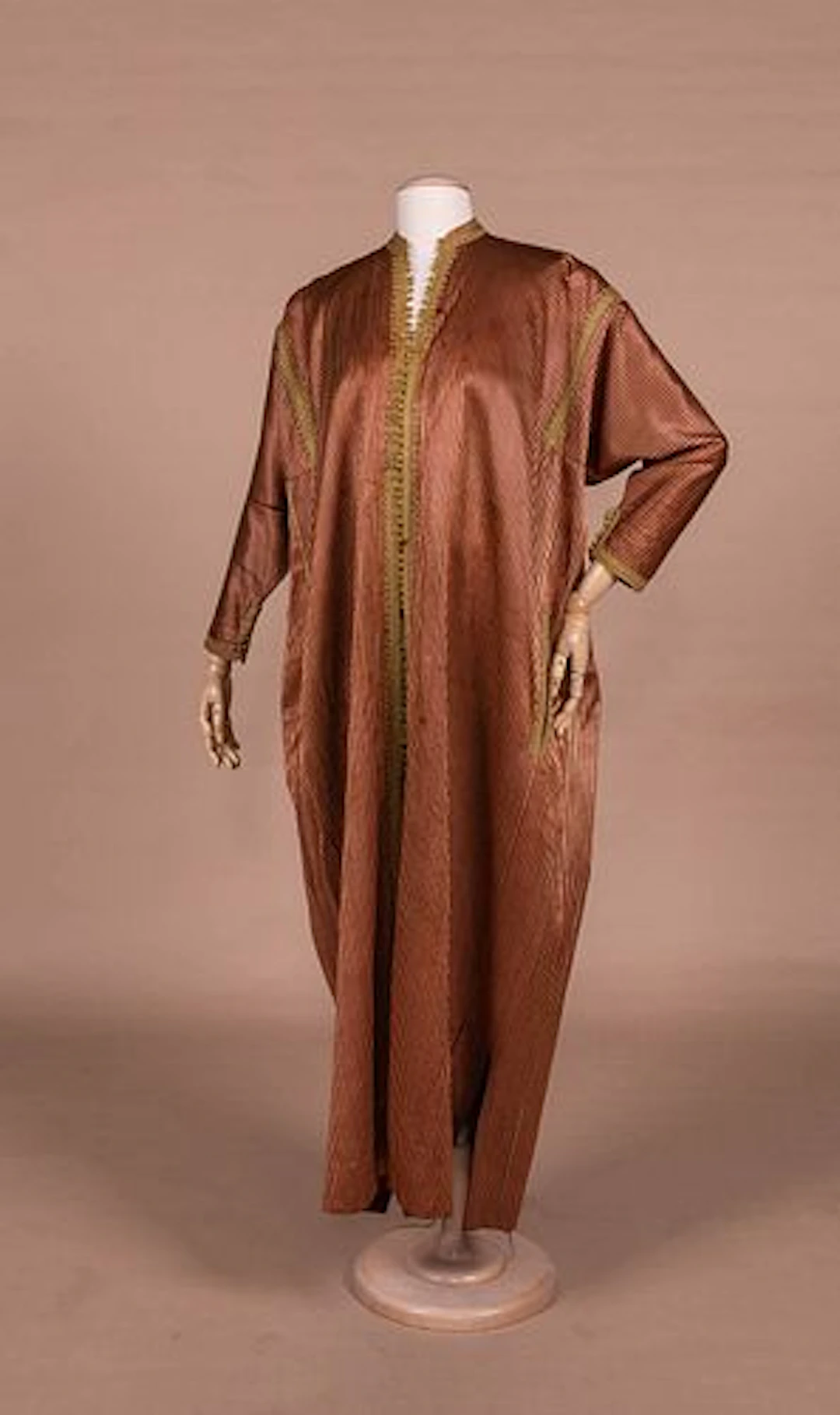 STRIPED SATIN KAFTAN, MID 20TH C